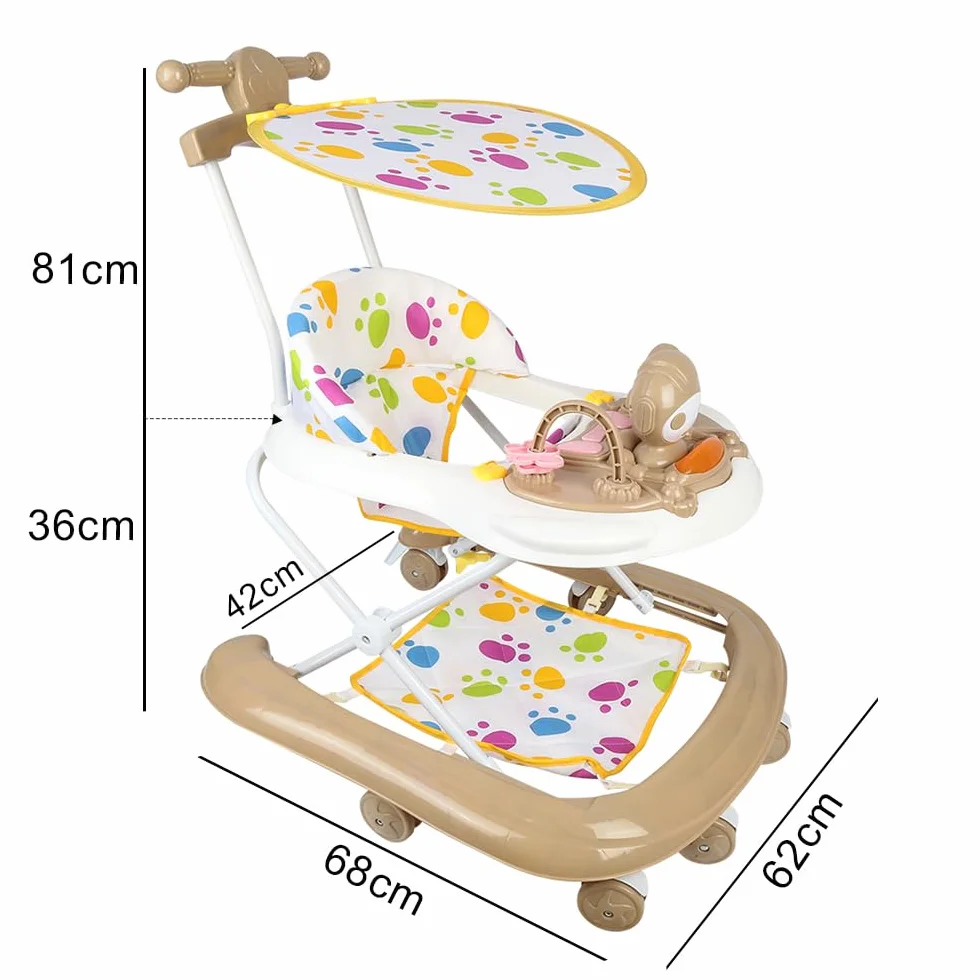 Trotteur Bébé Compact Chats de l’Espace avec Siège à Rebond, Lumières, Musique, Jouets Interactifs, jusqu'à 20 kg, 6 Mois+