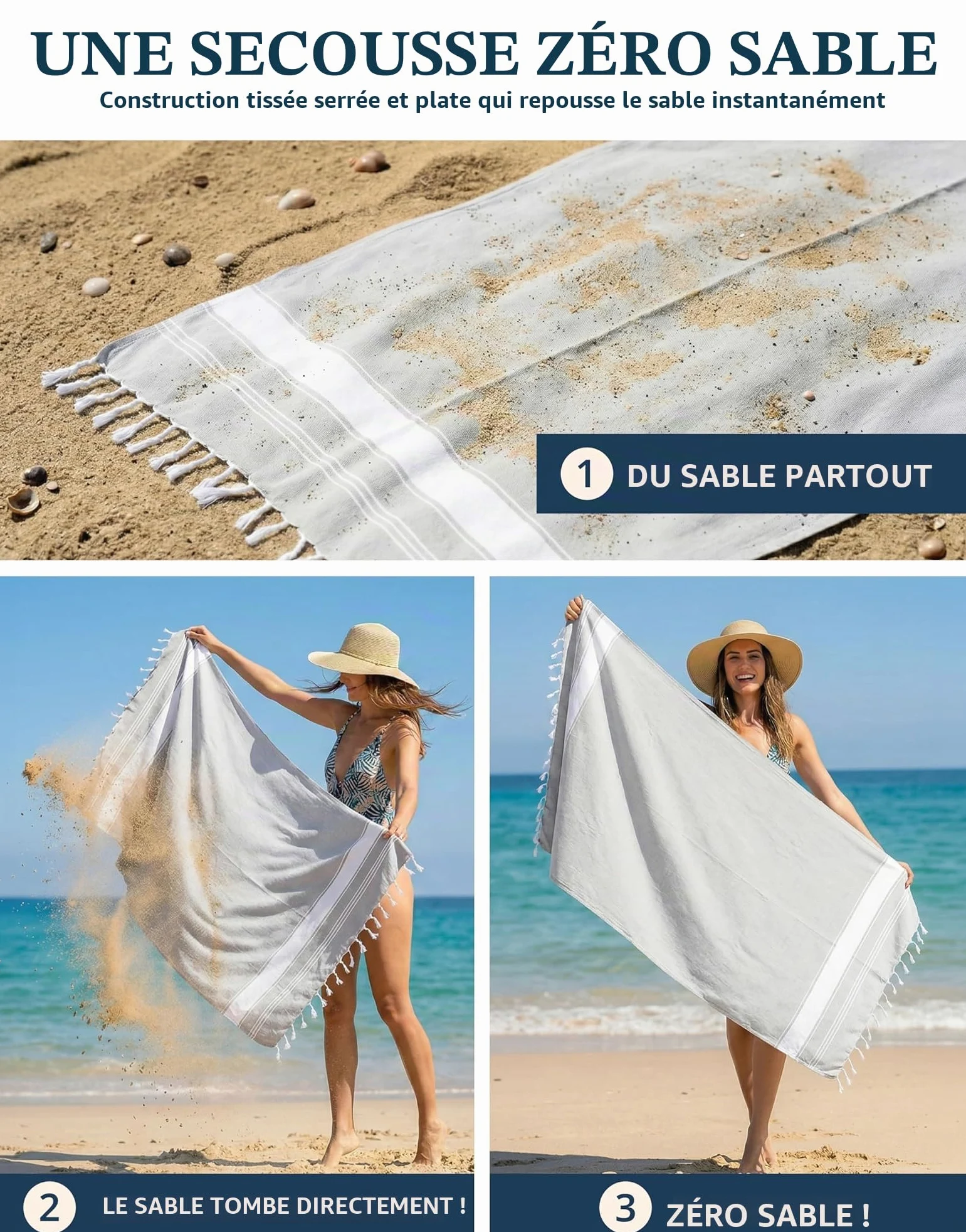 LANE LINEN Lot de 6 serviettes de plage turques pour femme – Prélavées, anti-rétrécissement, anti-sable, à séchage rapide, légères et douces, 99,1 x 180,3 cm – Plage vintage
