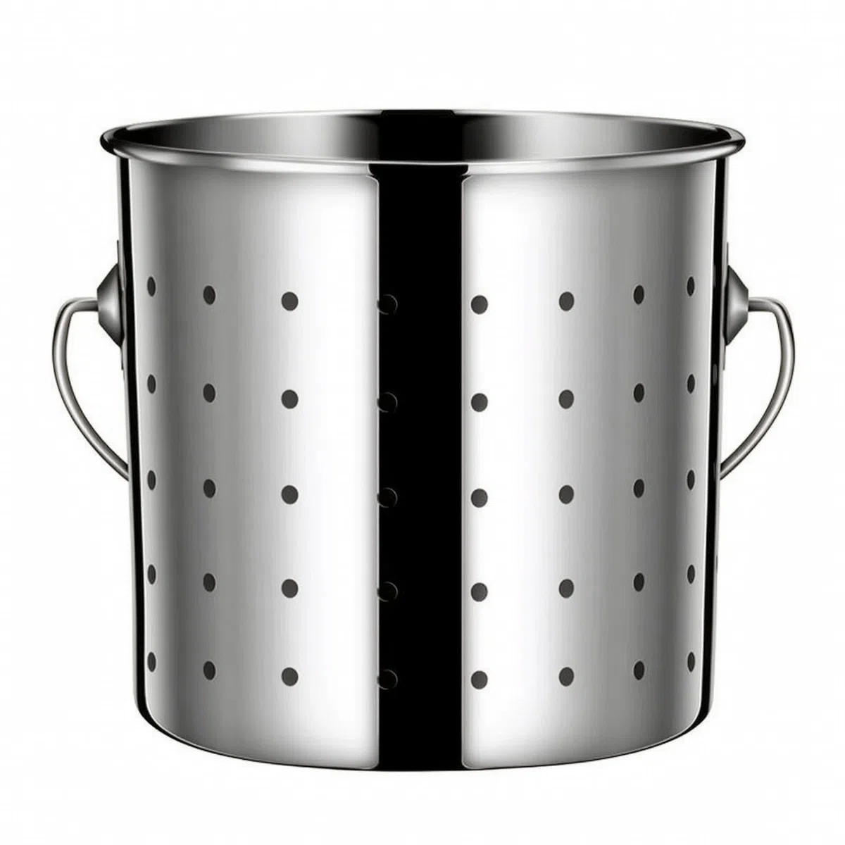 LOVIVER Seau en Acier Inoxydable Perforé Seau D'égttage Fond Plein Compact Récipient à Rinçage pr Cuisine, 45CM