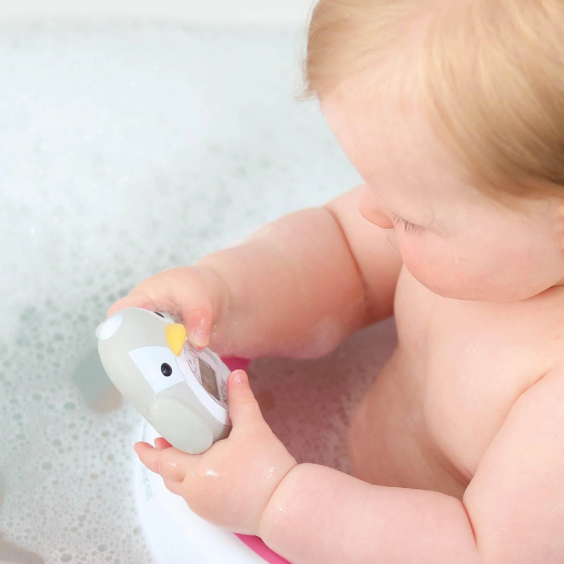 Nuby Thermomètre de Bain Bébé en Forme de Pingouin | Écran Facile à Lire | Température Précise de l’Eau