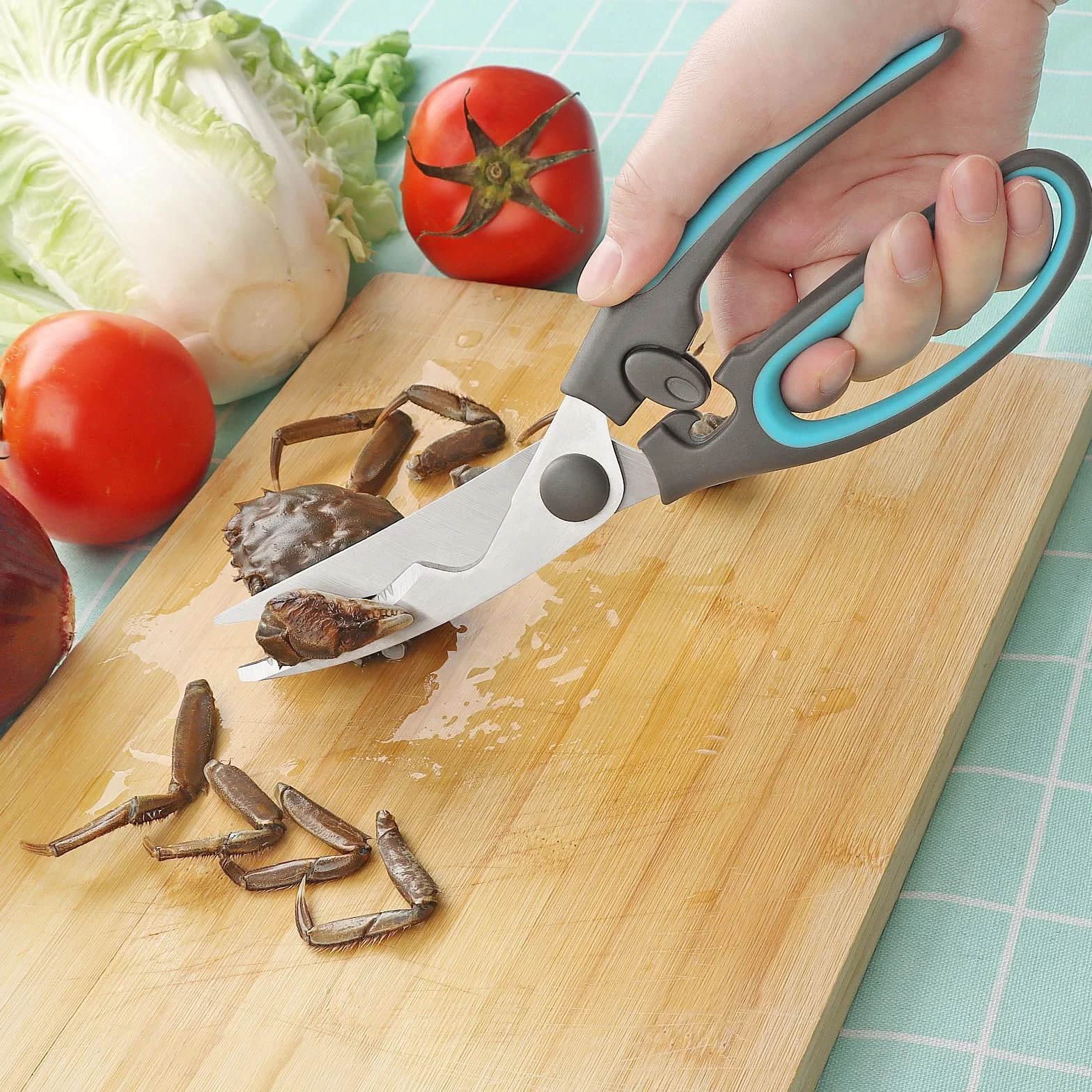 Ciseaux à volaille acier inoxydable robuste coupe puissante matériau qualité alimentaire utilisation intensive cuisine