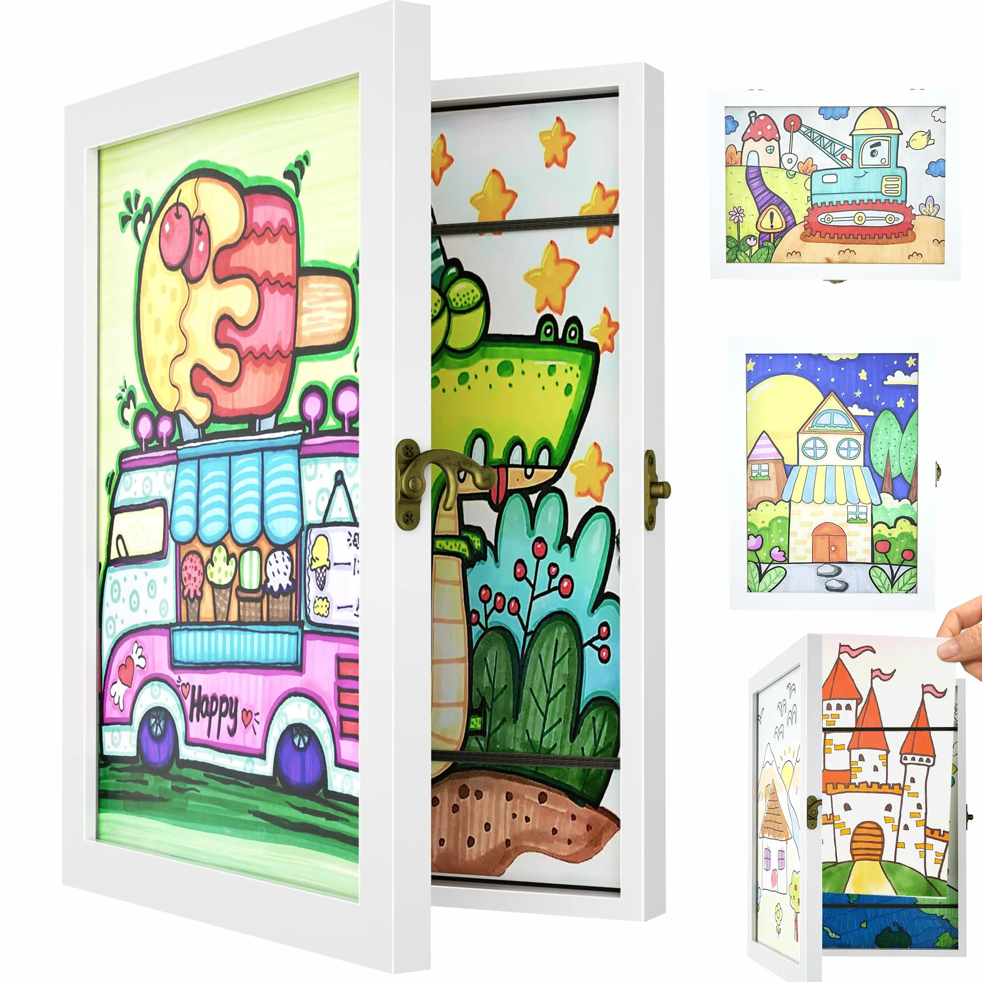 SRIWATANA Cadre Dessin Enfant A4 Remplissable 150 pcs Art pour Écoles Maison Blanc