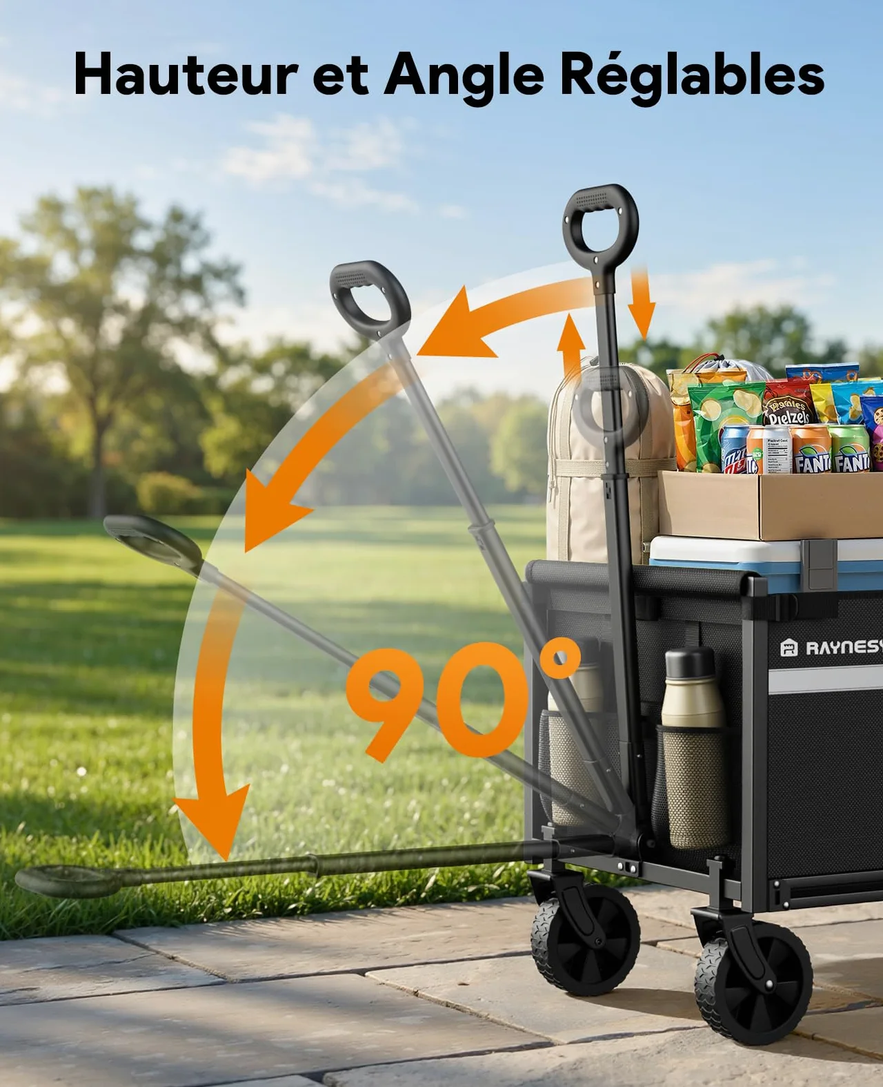 Chariots Pliables, Chariot Pliant de 330 Livres, Chariots Pliables Robustes avec roulettes, Chariot Utilitaire Portable pour Camping Courses Sport Jardin Shopping, Noir Clair