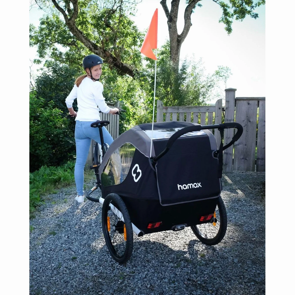 Hamax Remorque Traveller 2 Places Vélo Poussette Harnais 5 Points Pliable Enfants 22 kg