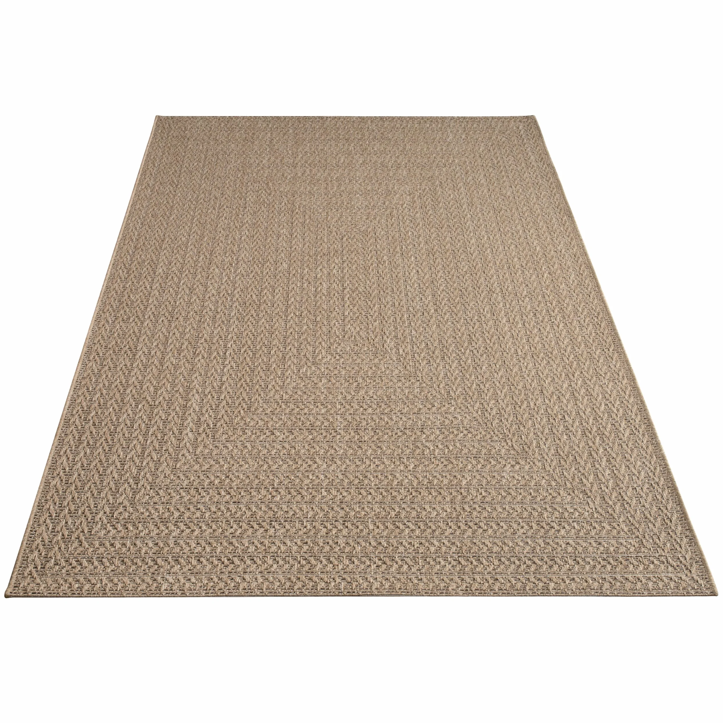 Paco Home Tapis d'extérieur Look Jute 160x230 cm Noir Beige