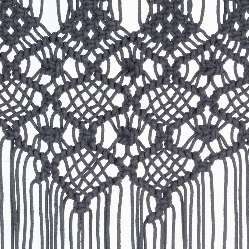 Rideau en macramé Anthracite 140x240 cm Coton Salon B | Thermique Isolant Lumiere et Anti Chaleur Rideau Fenêtre pour Chambre et Intérieur