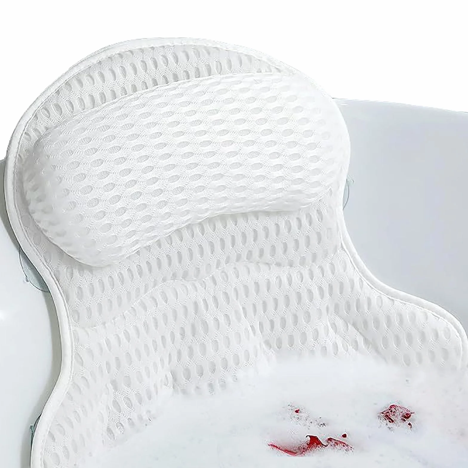 Coussin Baignoire Adulte Oreiller de Bain 4D 6 Ventouses pour Tête Cou Dos
