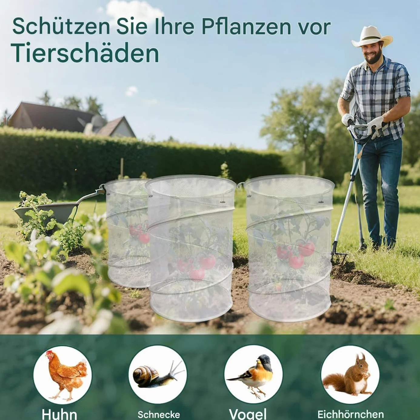Protection Contre Les Chats pour Pot de Fleurs Rond Pliable Réutilisable Respirant Jardin Intérieur Extérieur