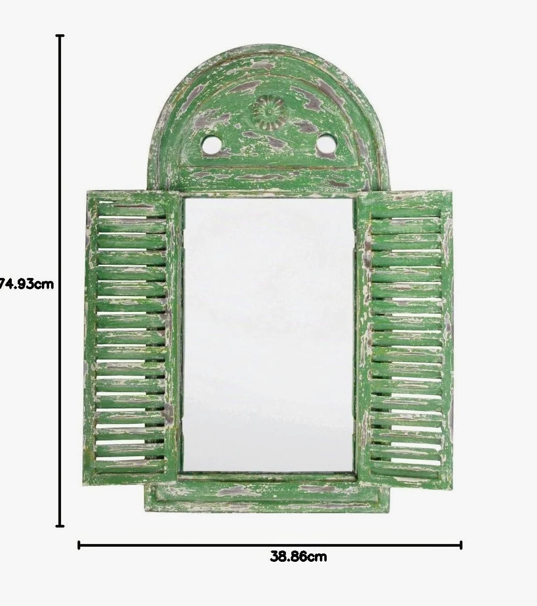 Esschert WD13 – Miroir Mural avec Portes, 39 x 55 cm Vert