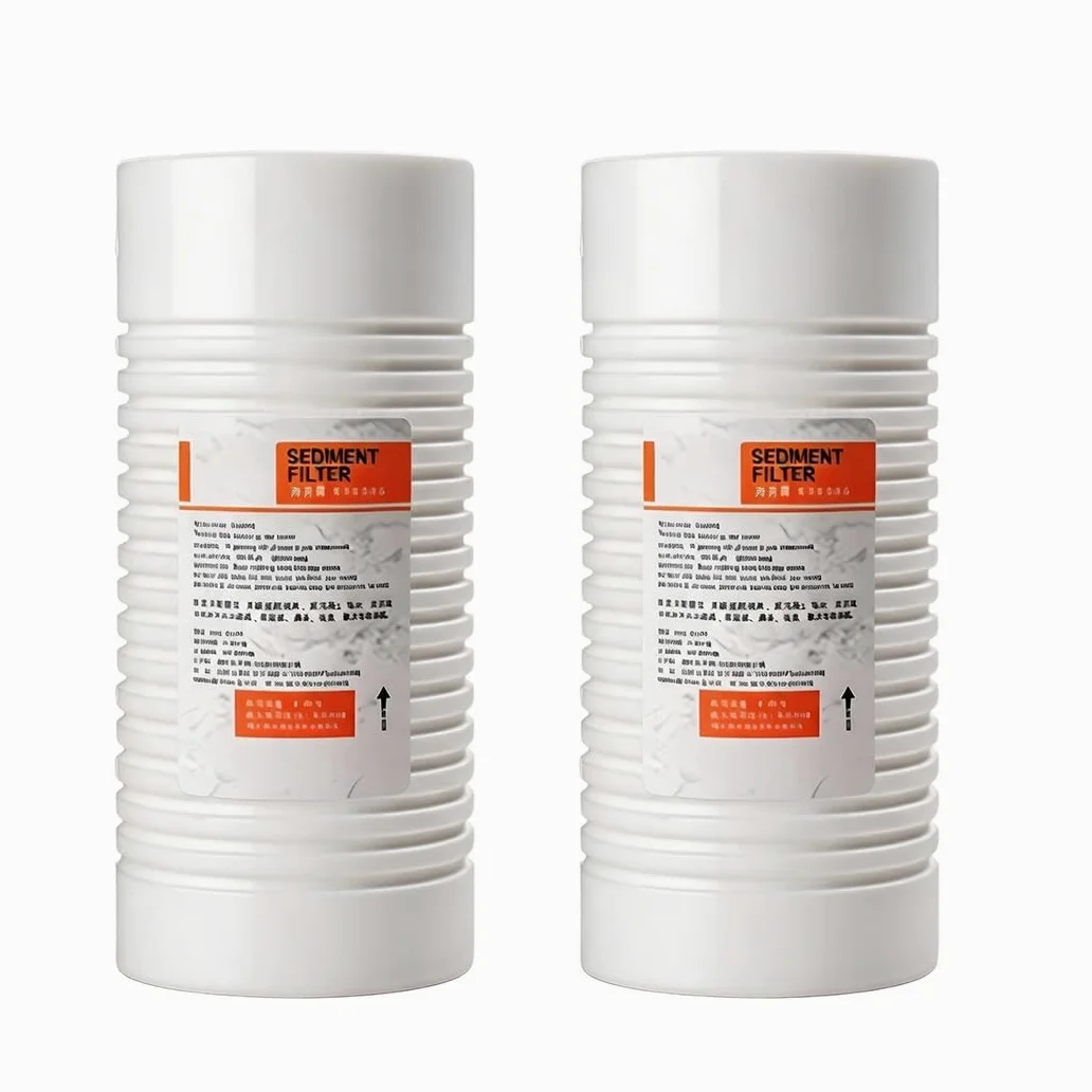Lot De 2 Filtres À Sédiments Rainurés En Coton PP De 10x4,3 Po, Cartouche De Remplacement Universelle Pour La Filtration D'eau Domestique, Commerciale Et À Haut Débit