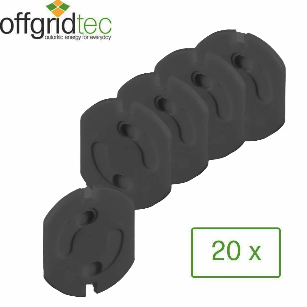 Offgridtec Lot de 20 cache-prises à mécanisme tournant Noir