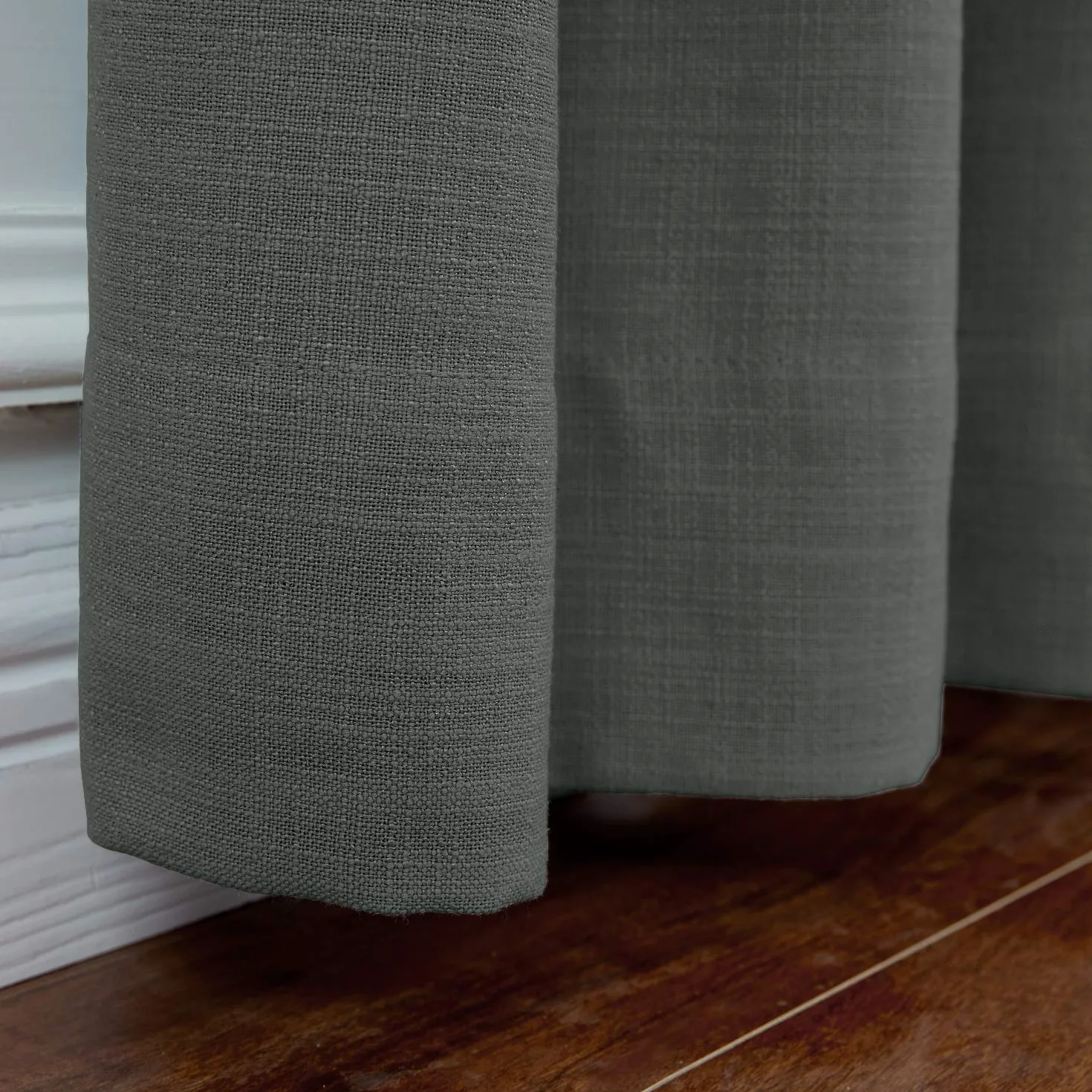ChadMade L 140 x H 240 CM Gris Carbone Rideau en Faux H Lin Draperies Occultants Double Face, Rideau à Oeillets Bronze Antique Assombrissant pour Porte Coulissante Verre Patio Salon (1 Panneau)