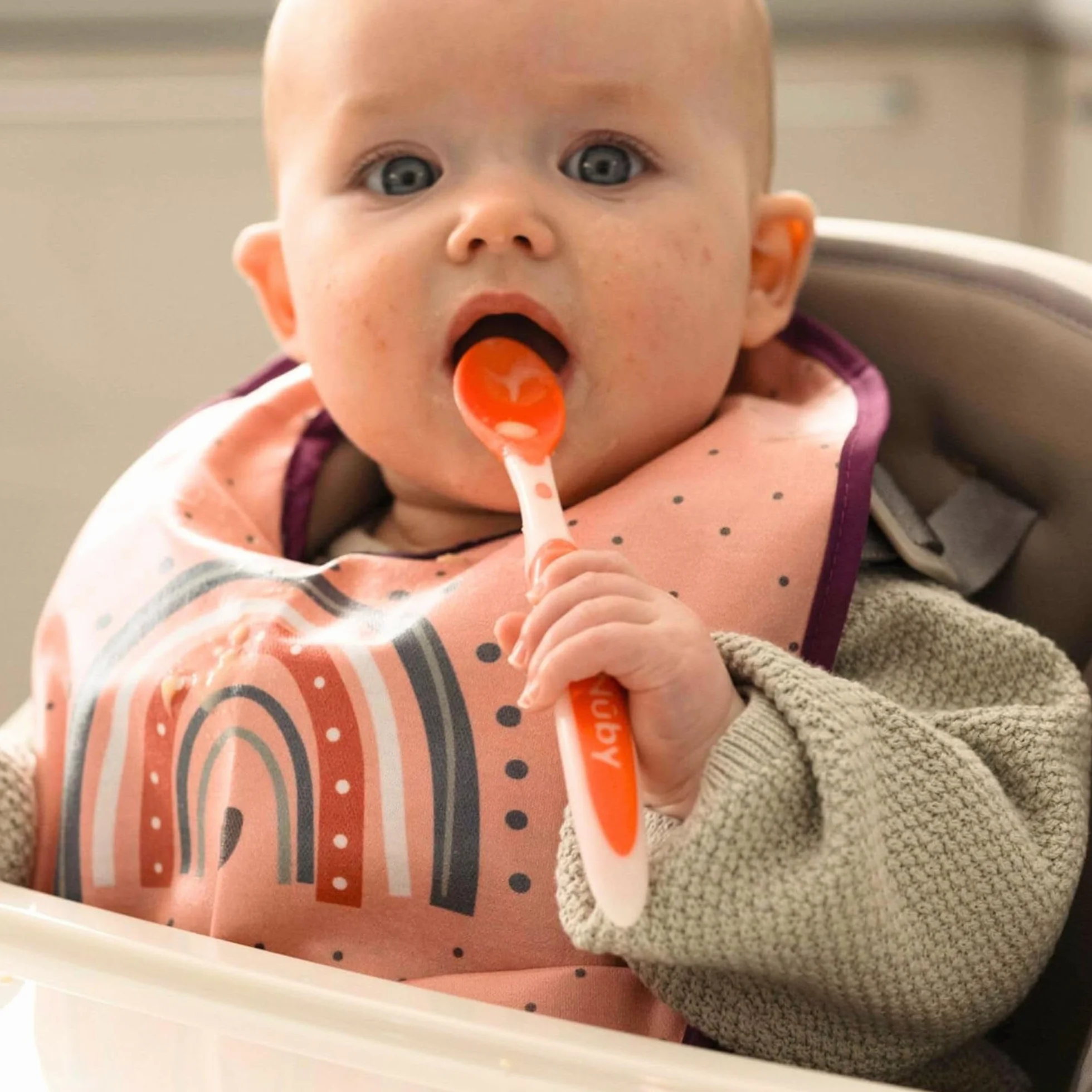 Nuby Cuillères d'Alimentation Bébé Lot de 6 - Sevrage 4 Mois+