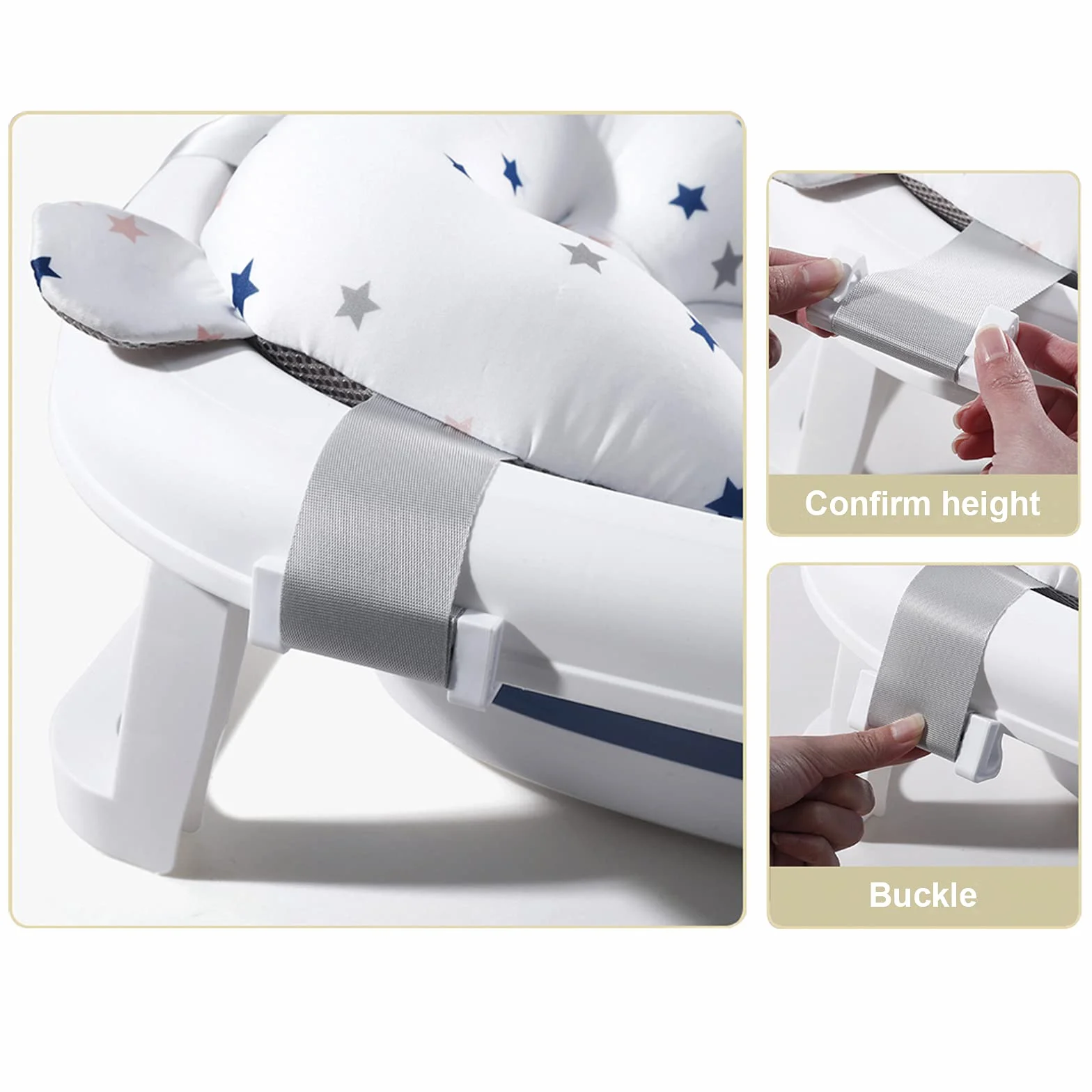 Coussin de bain bébé antidérapant réglable pliable 0-12 mois
