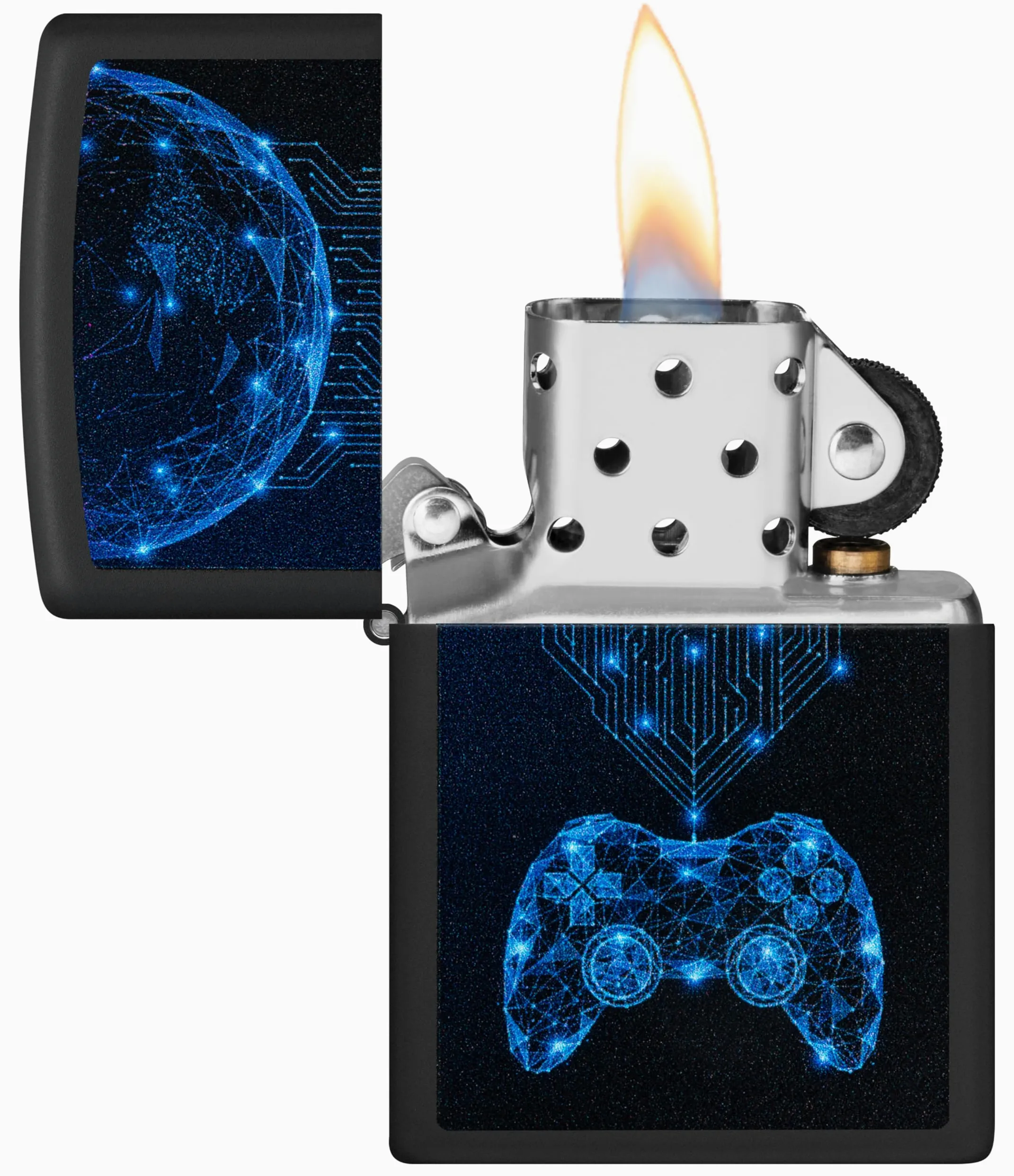 Zippo Briquet Tempête - Modèle Gaming - Finition Noire Mate avec Color Image - Rechargeable - Réutilisable - Design Coupe-Vent - Coffret Cadeau - Fabriqué aux États-Unis