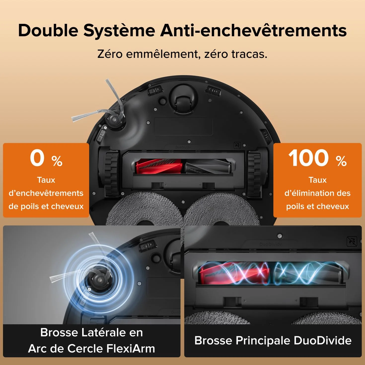 Roborock Qrevo Edge 2 Set Robot Aspirateur Laveur 25000 Pa Lavage Serpillières Eau Chaude 80°C Noir