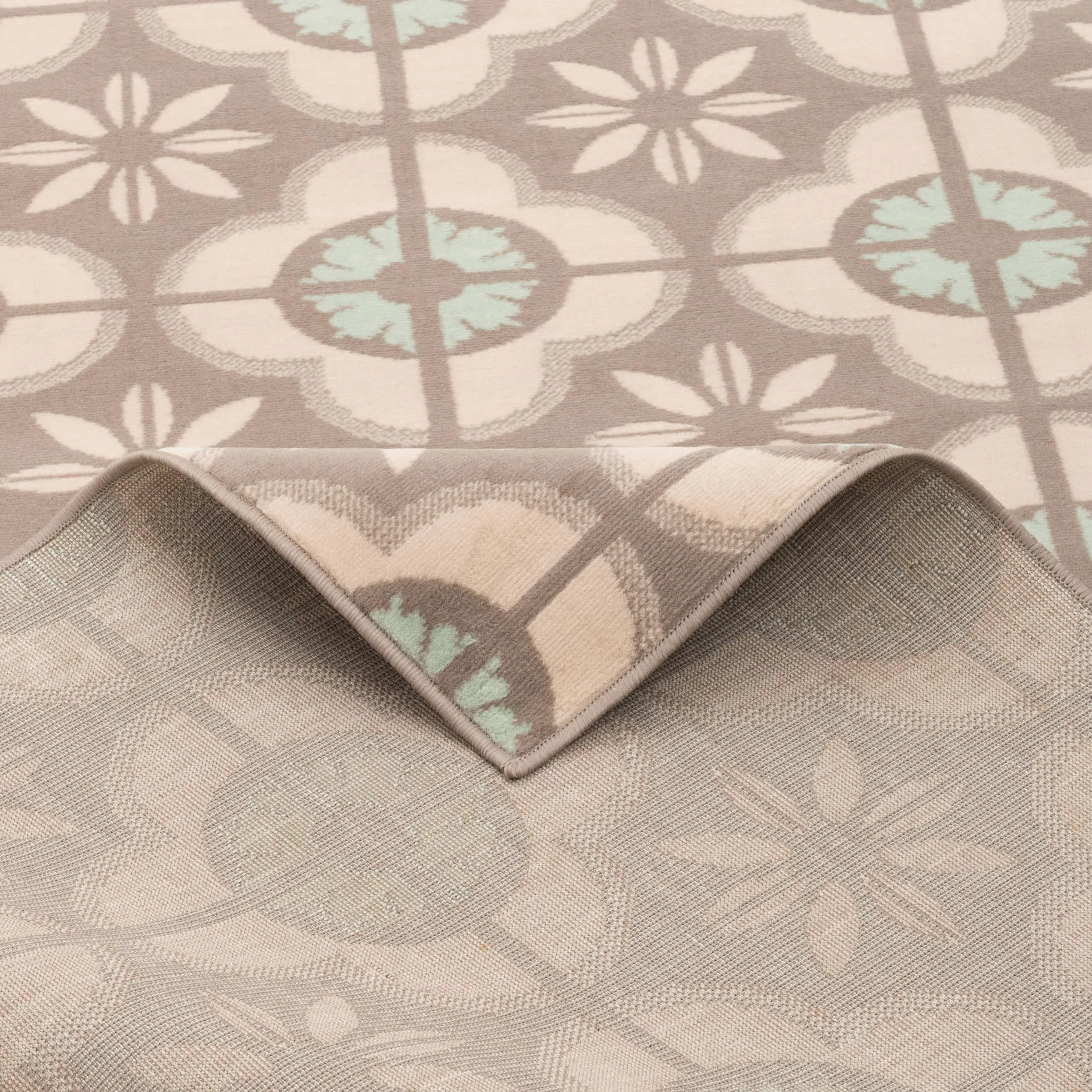 Pergamon Samba - Tapis de Designer Moderne - Optique des tuiles - Beige - 5 Tailles