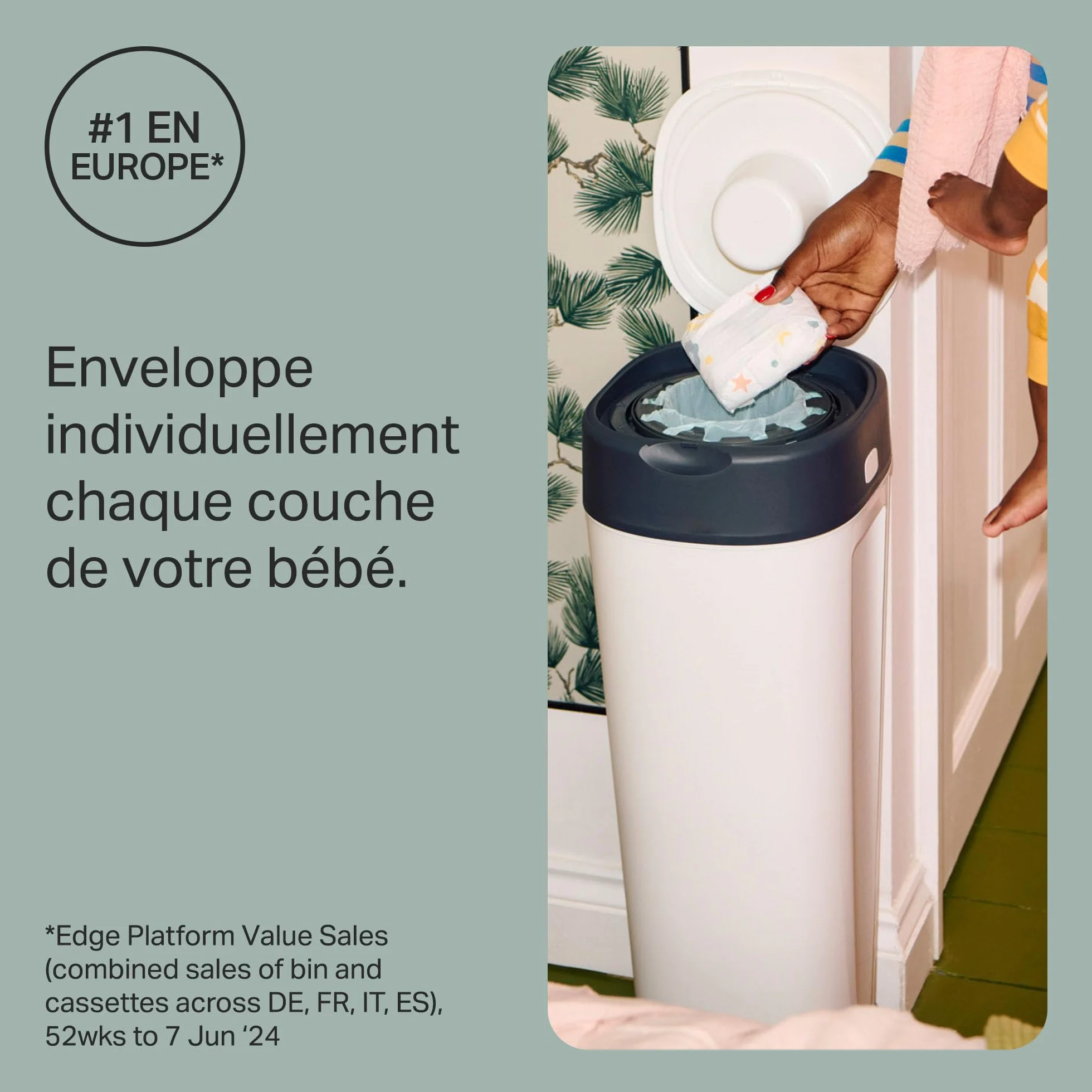 Tommee Tippee XL Poubelle à Couches Twist and Click, Blanc