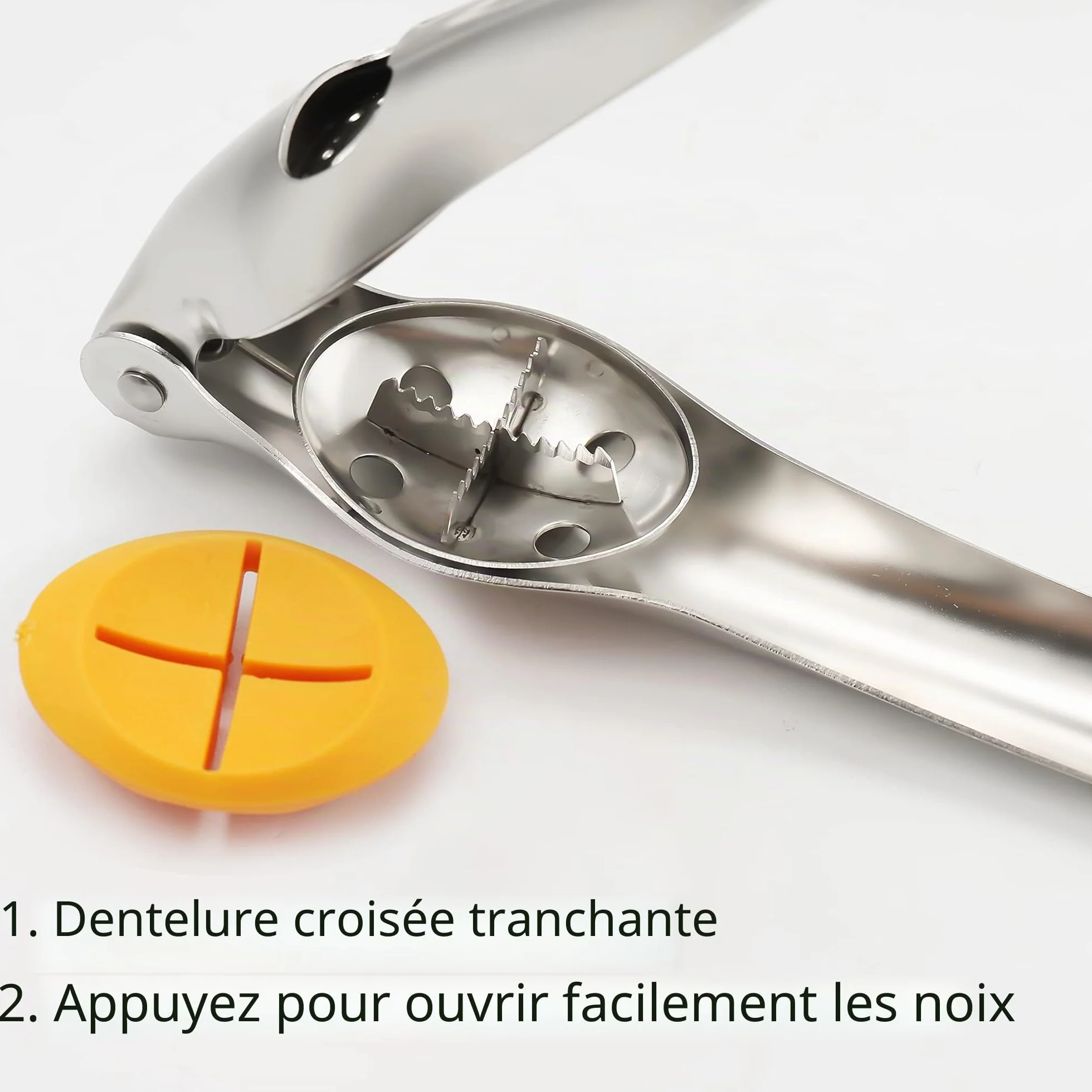 Casse-Noix en Acier Inoxydable, Pince à Châtaignes Multifonctionnelle pour Noix, Noisettes, Amandes