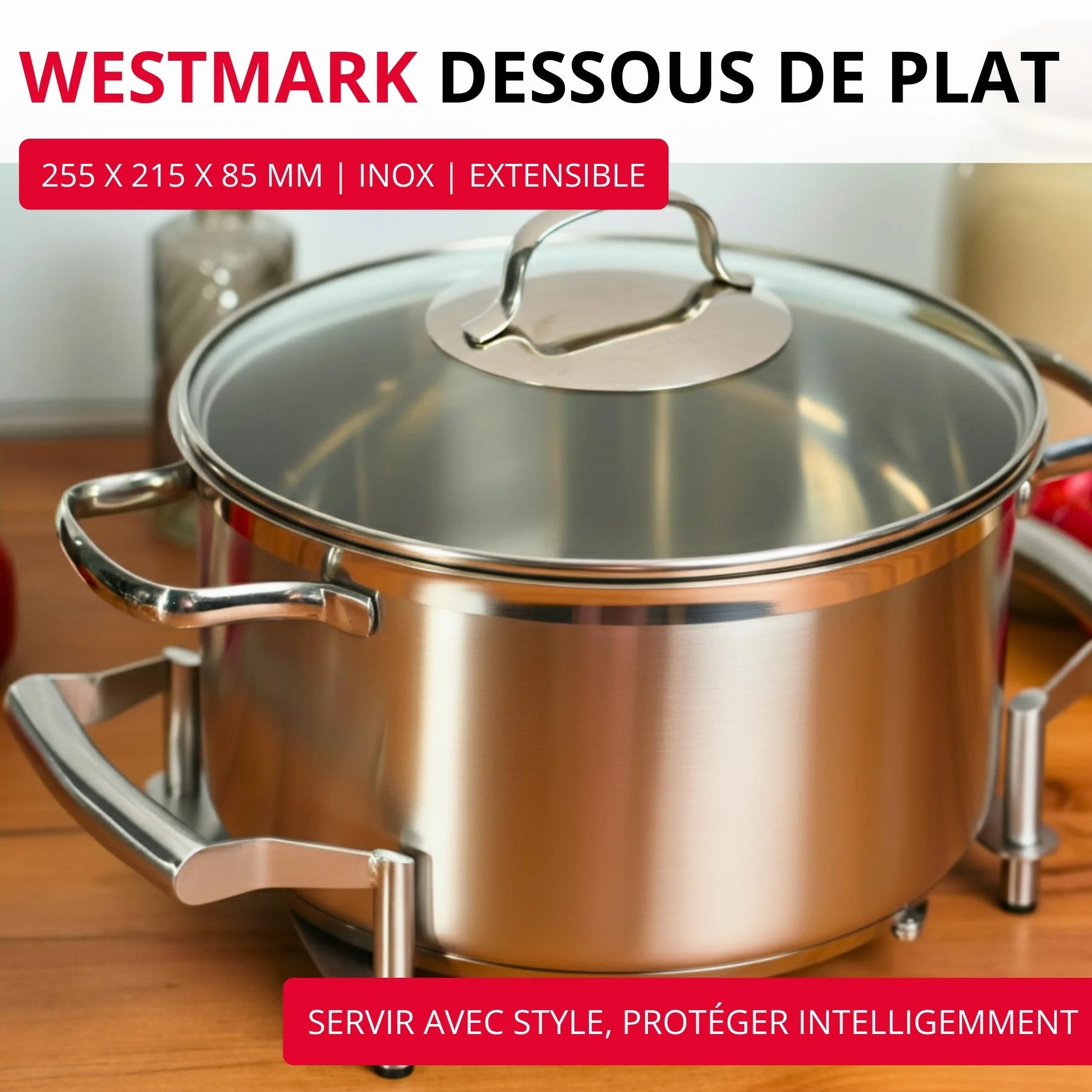 Westmark Dessous de Plat Extensible Acier Inoxydable Flexi 18-42 cm Argenté
