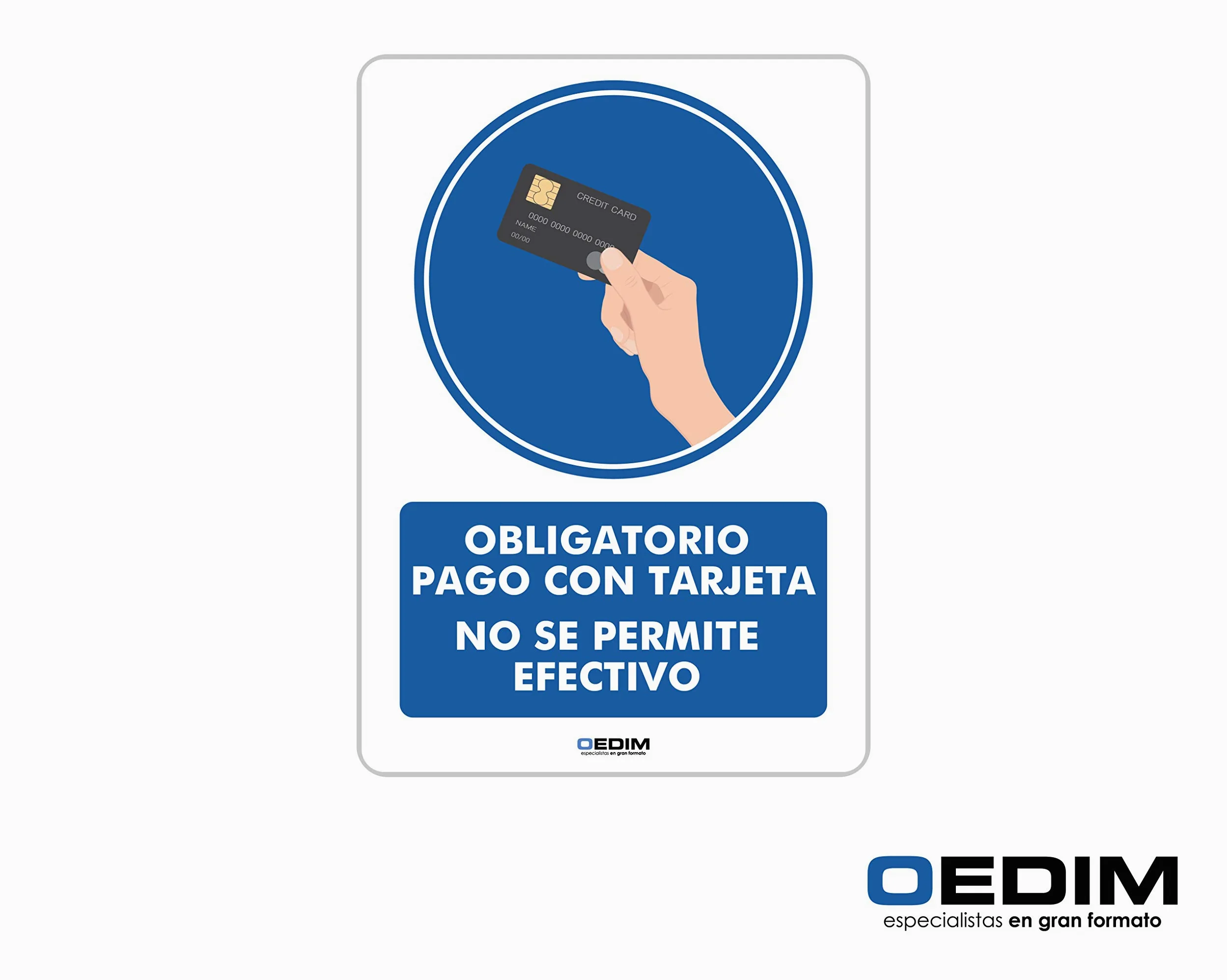Oedim Panneau de paiement obligatoire avec carte | 14,85 x 21 cm | Divers matériaux |