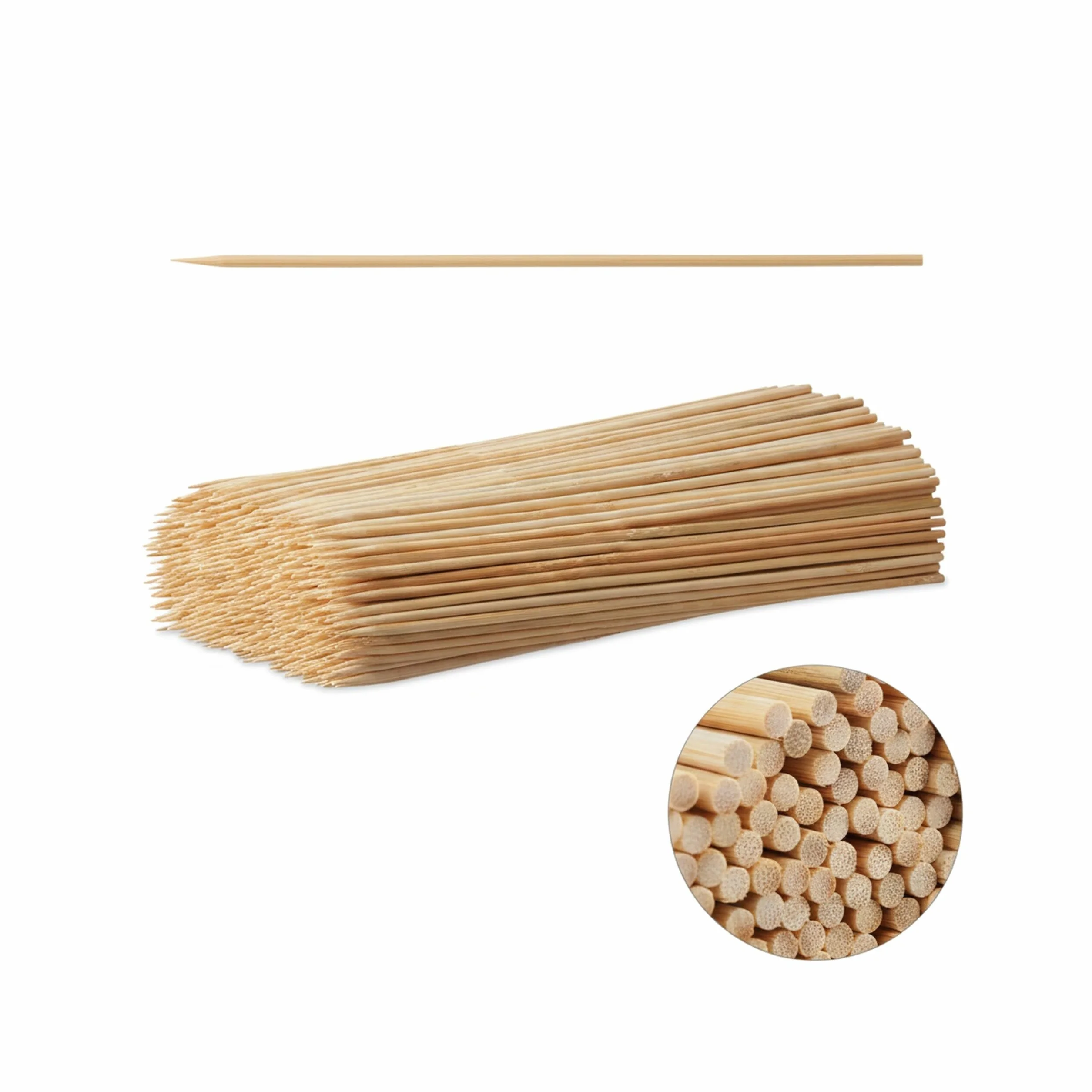 Piques bois Relaxdays lot de 500 brochettes barbecue bambou 30 cm 4 mm