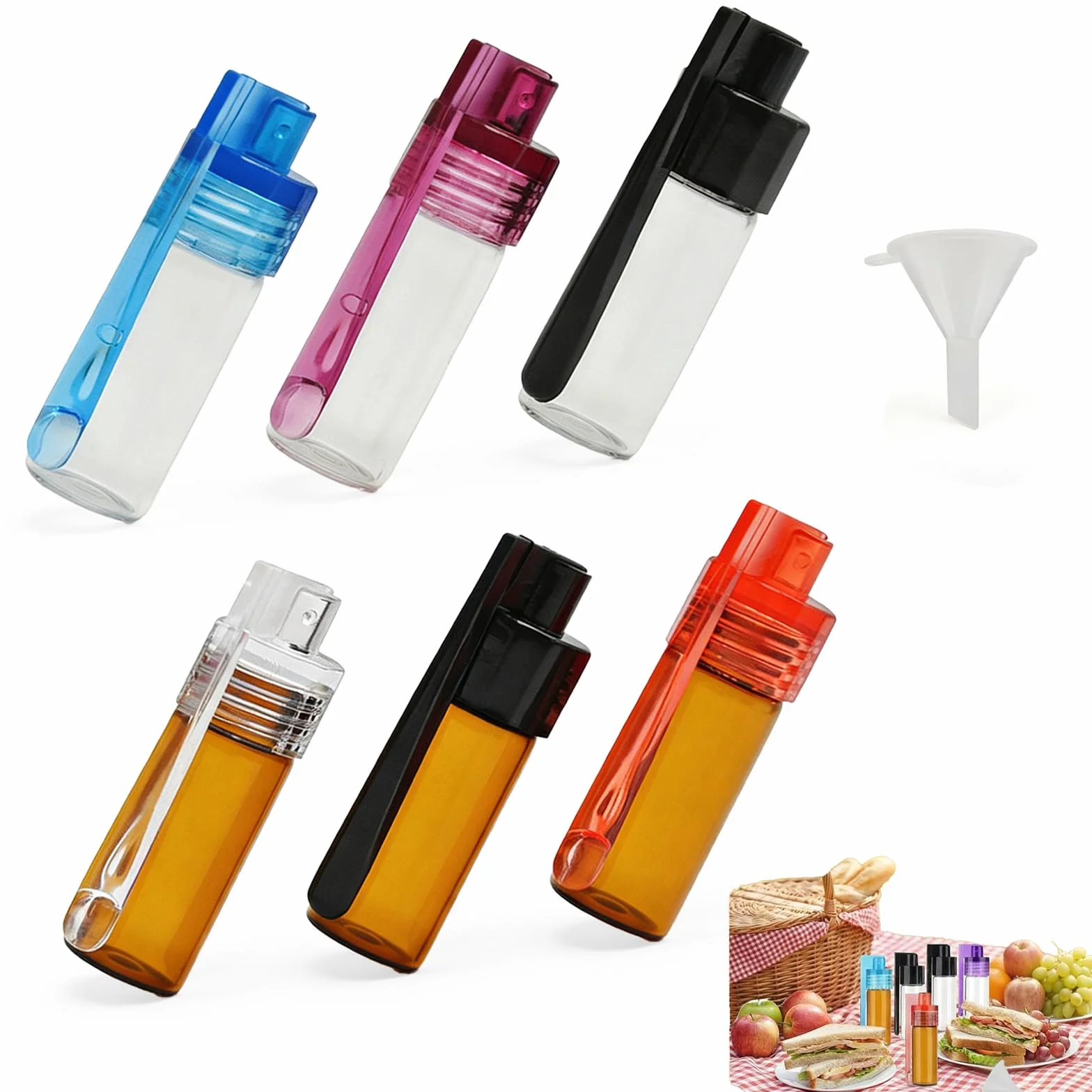 Lot de 6 sniffer doseur étanches pour sel poivre épices camping cuisine voyages