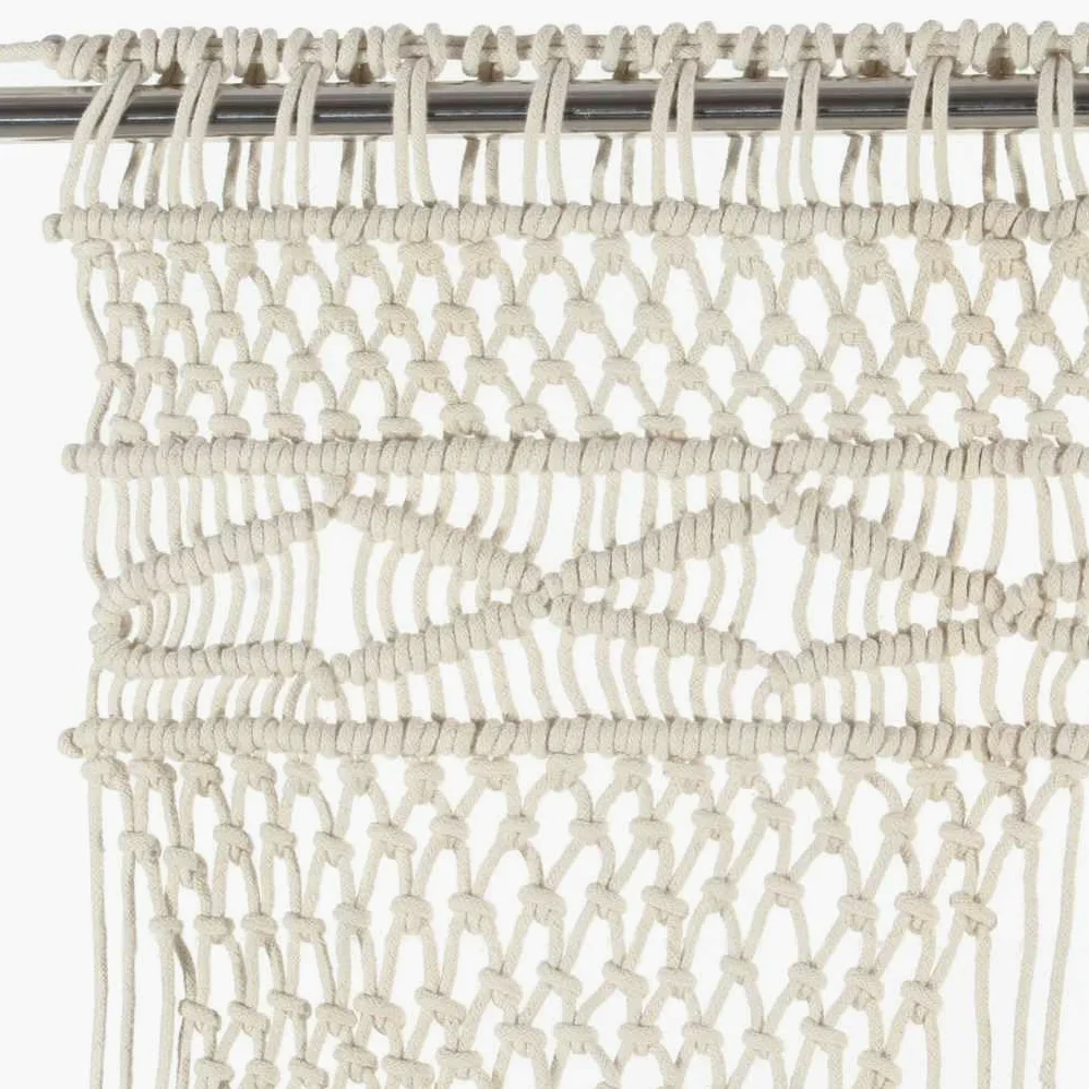 Rideau en macramé 140x240 cm Coton Salon | Thermique Isolant Lumiere et Anti Chaleur Rideau Fenêtre pour Chambre et Intérieur