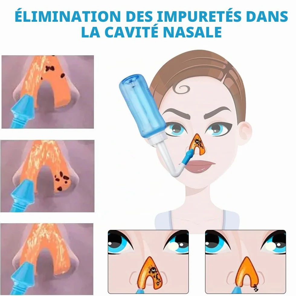 Kit Lavage de Nez 300ml Bouteille 40 Sachets Sel Nasal Douche Nasale Irrigation Sinus Rinse