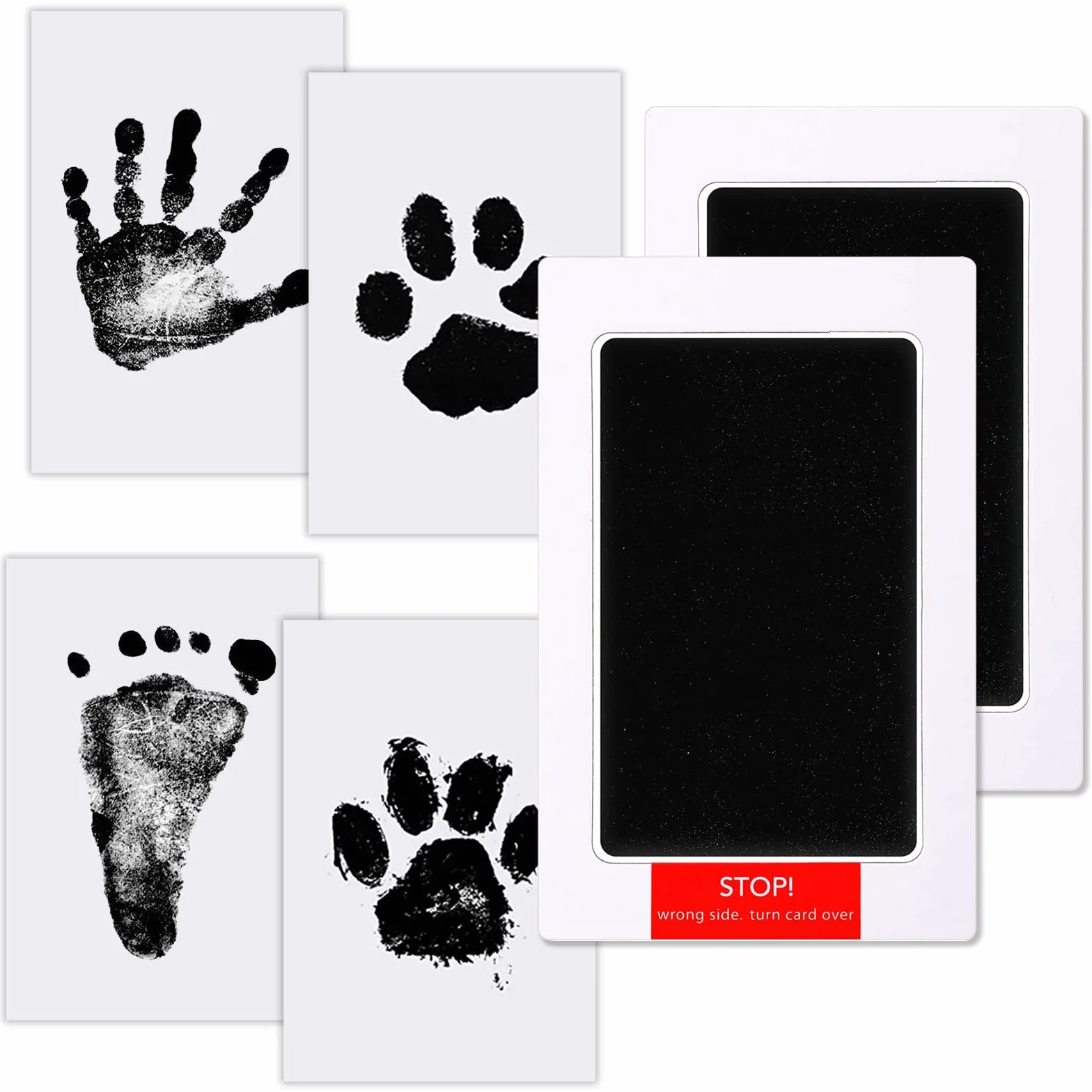 Kit Empreinte Bébé Pieds et Mains, Encre Sûre Inoffensive, Cadeau Souvenir Nouveau-né