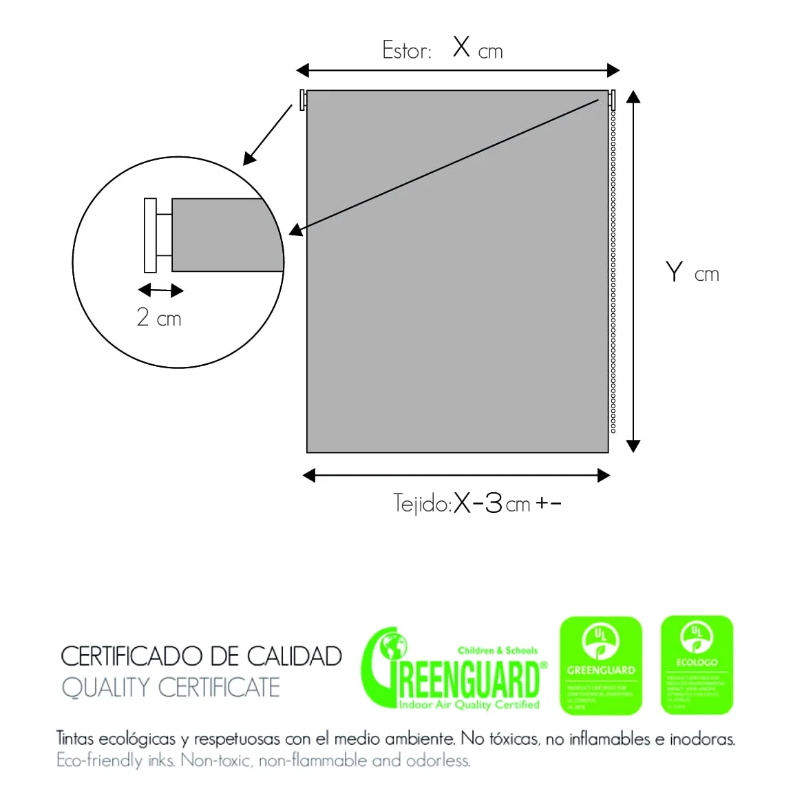 Blindecor Easy Store occultant sans perçage Motif Blackout imprimé numérique Semilune 85 x 150 cm Taille du Tissu 82 x 145 cm Store Enrouleur Thermique