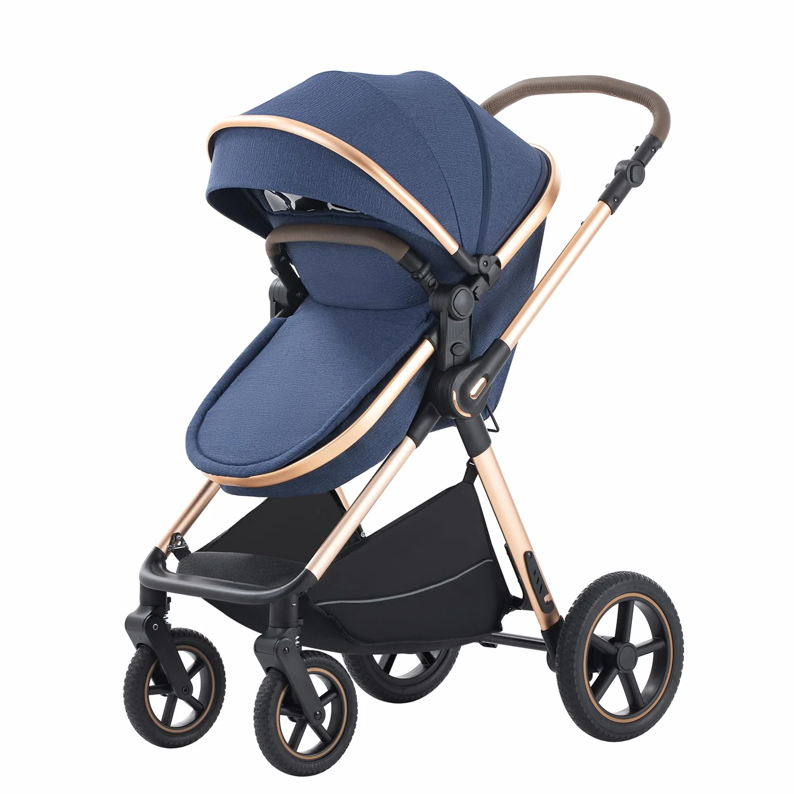 Poussette 3 en 1 Citadine Combinée Tricycle Baby Walker Haute Paysage Landau pour 0-36 Mois Pliante Trolley Bébé