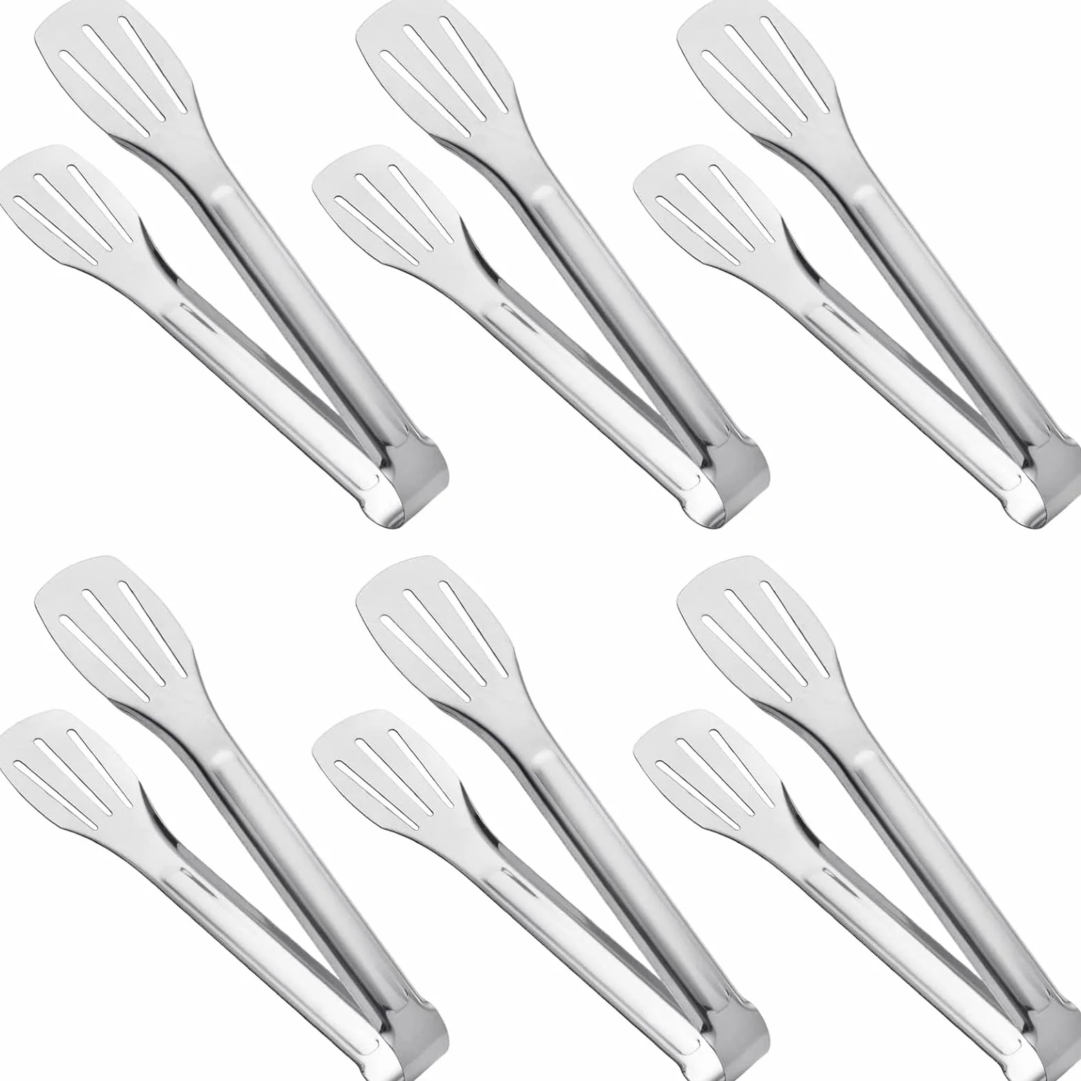 Paquet De 6 Pinces De Cuisine, Pinces À Buffet, Petites Pinces De Service En Acier Inoxydable De 7 Pouces Pour Les Aliments, Les Salades, Les Grillades, Les Buffets Et La Cuisine, Conception Sûre Ave