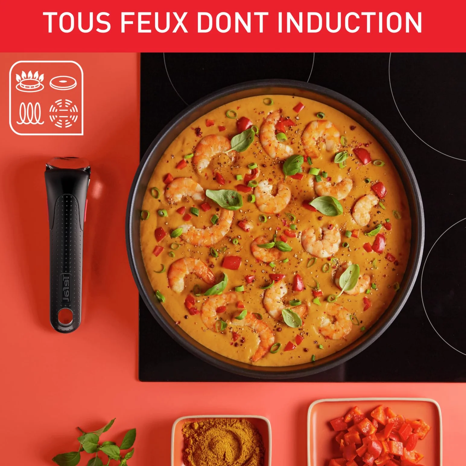 Tefal Ingenio Emotion L897S504 Lot 2 Poêles 2 Casseroles Poignée amovible Induction Acier inoxydable Antiadhésif