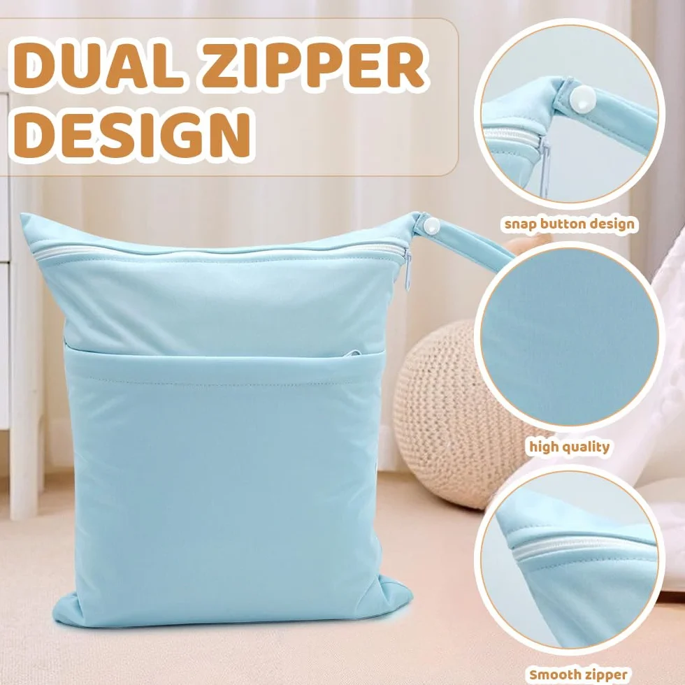 Lot de 2 Sacs étanches réutilisables pour Natation avec Double Fermeture éclair, Sac de Piscine Voyage Plage