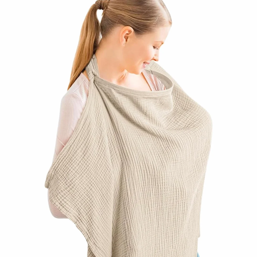 Couverture d'allaitement en coton doux respirant ajustable avec bavoir anti-bave