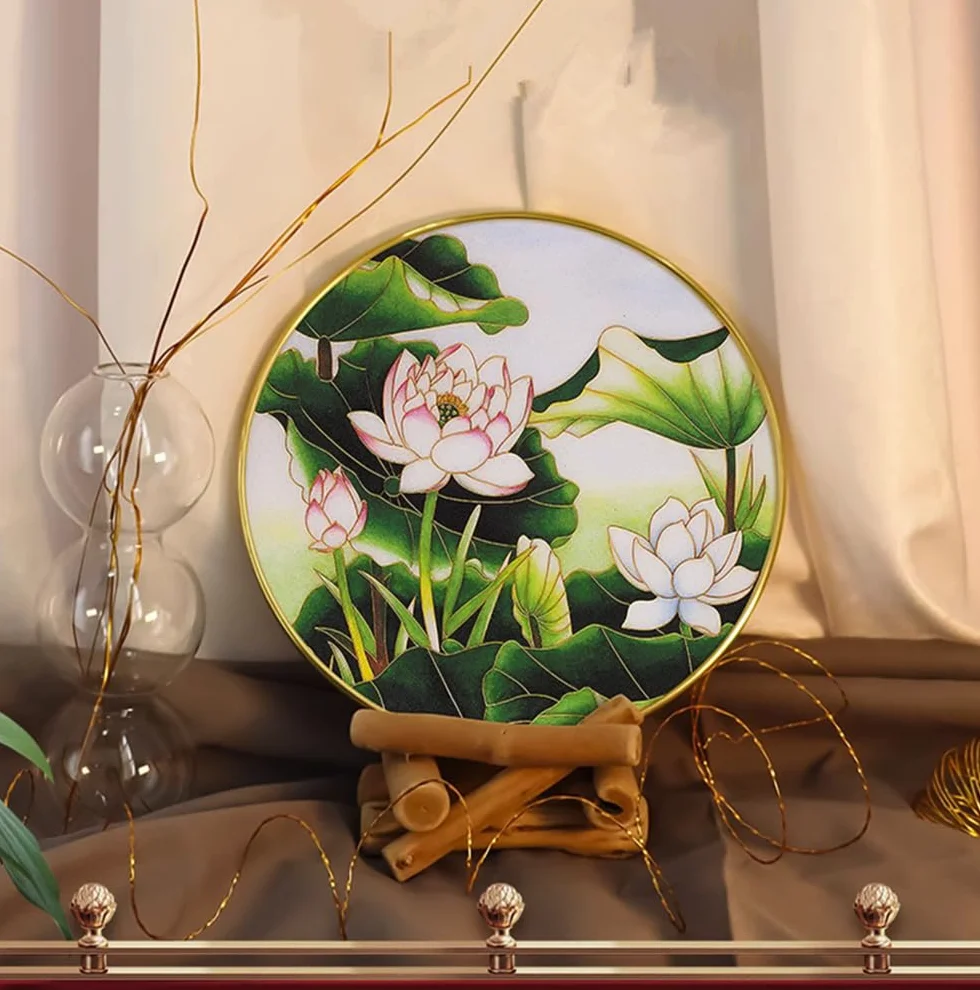 Peinture cloisonnée en émail TANZEQI Lotus Kit de bricolage pour débutant