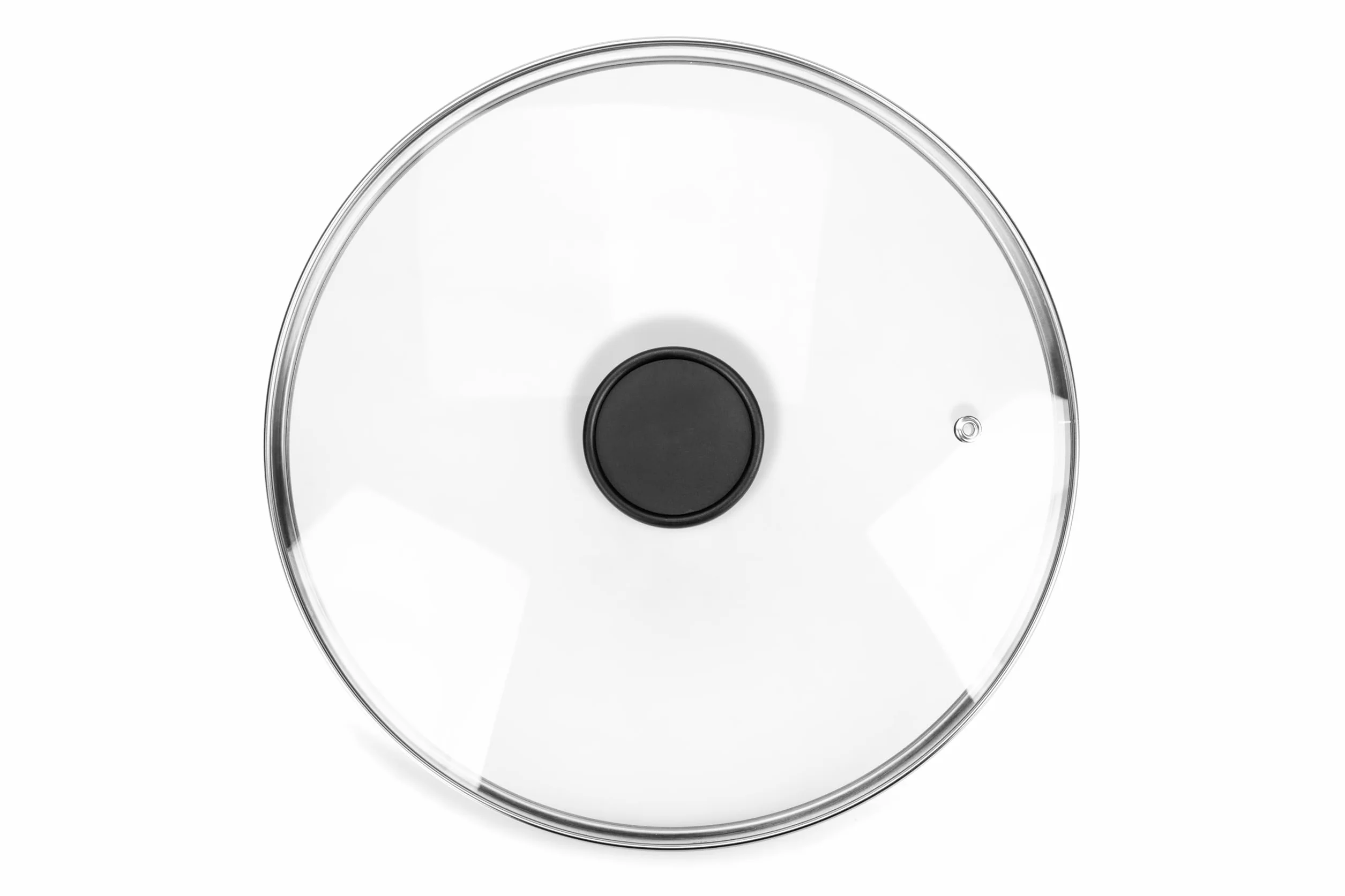 Alluflon Couvercle en Verre Trempé 24 cm, Rebord Acier Inoxydable, Résistant Haute Température