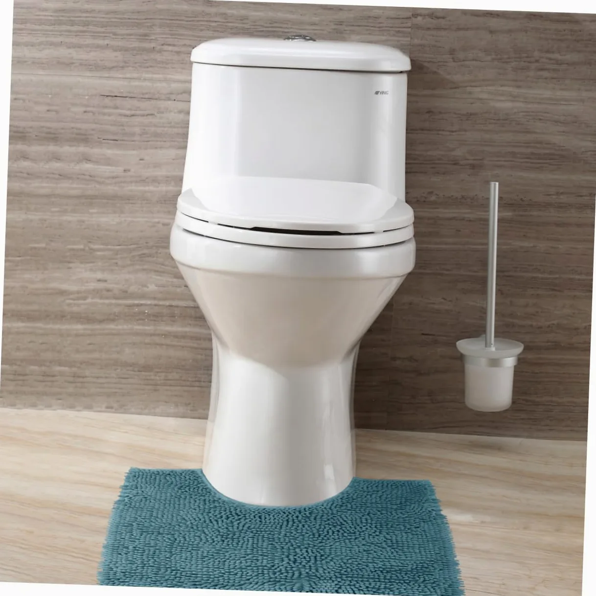 Tapis de Bain Absorbants et Antidérapants Bleu en Chenille Lot de 2 Faciles à Nettoyer, pour Salle de Bain Cuisine