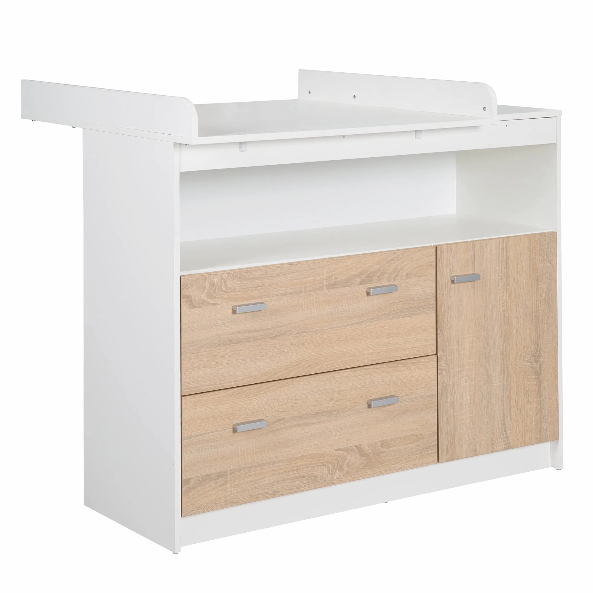 roba Chambre Bébé Duo Gabriella Lit Évolutif 70 x 140 cm Commode à Langer Meubles Certifiés EPH Blanc Décor Bois
