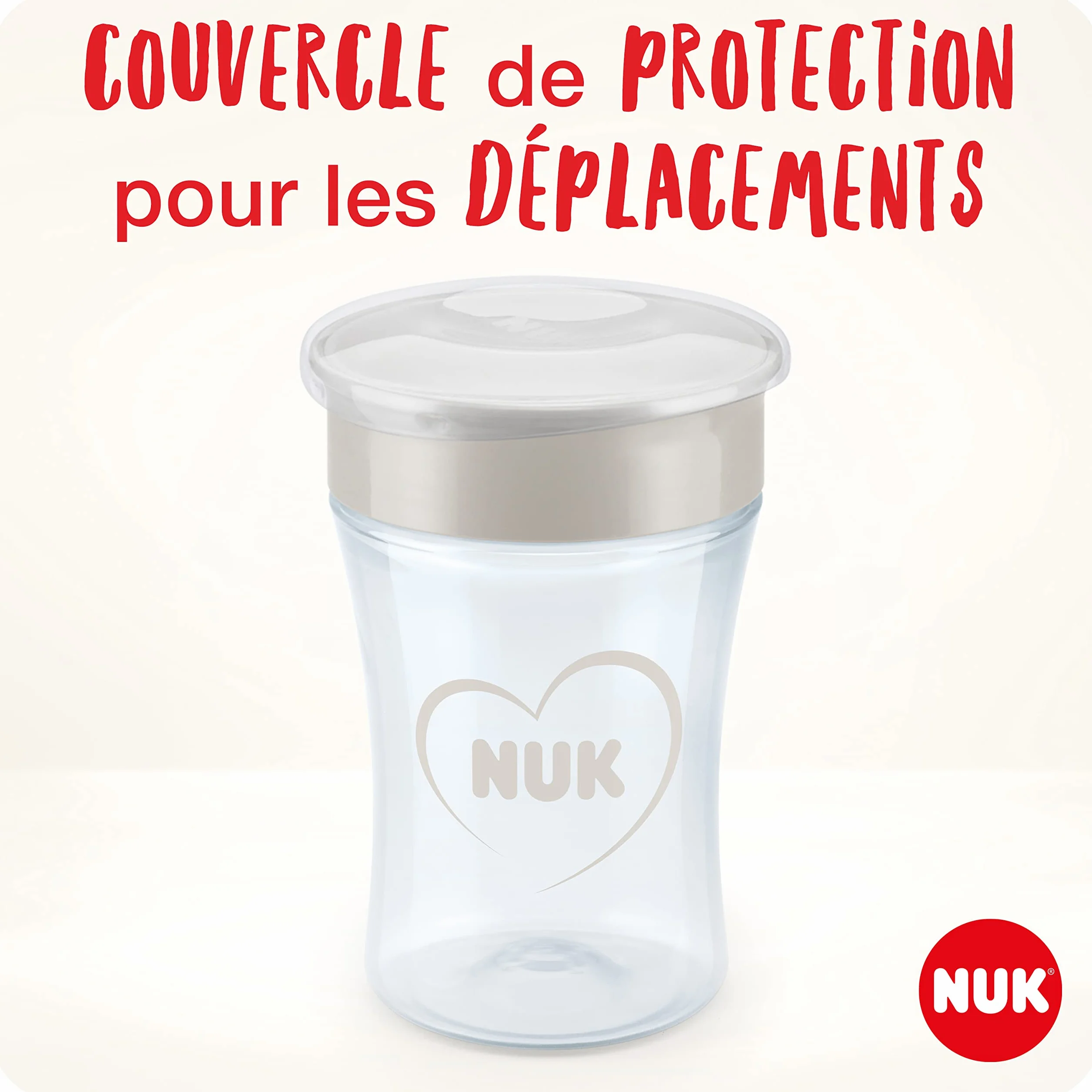 NUK Magic Cup Tasse d'Apprentissage 230 ml 8+ mois Bordure 360° antifuites Crabe Rouge