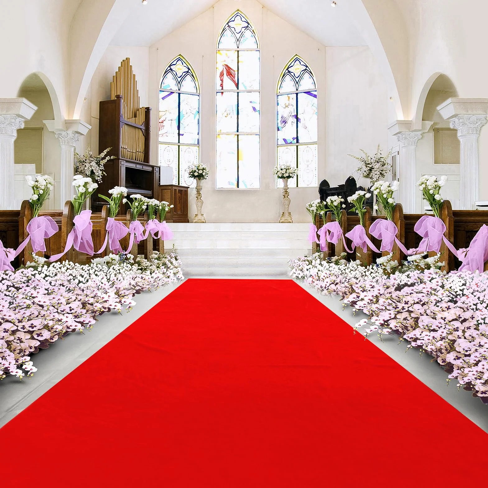 SK Studio Tapis de Passage Mariage 1 x 3 m Rouge