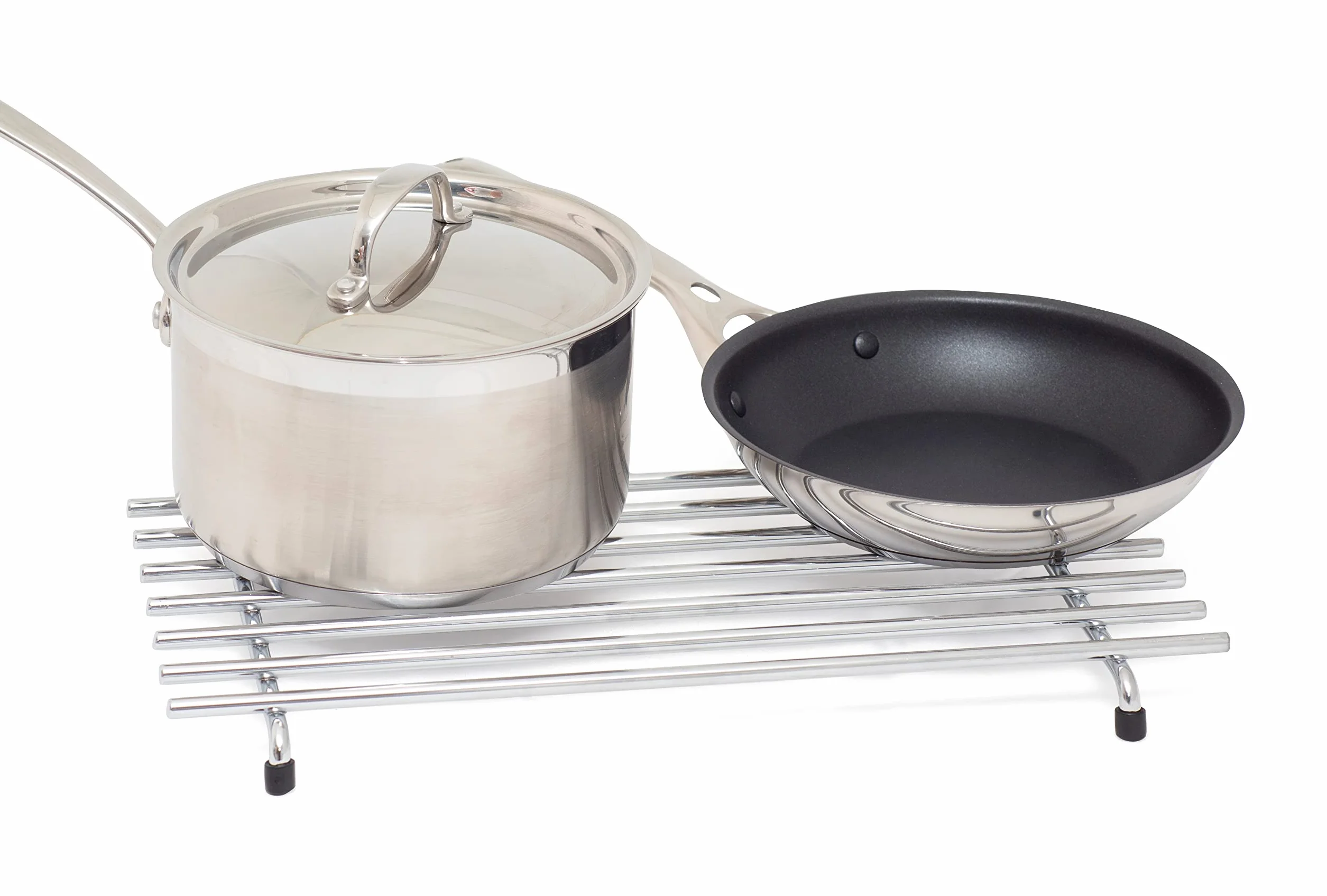Dessous de Plat Résistant à la Chaleur Acier Chromé Grand