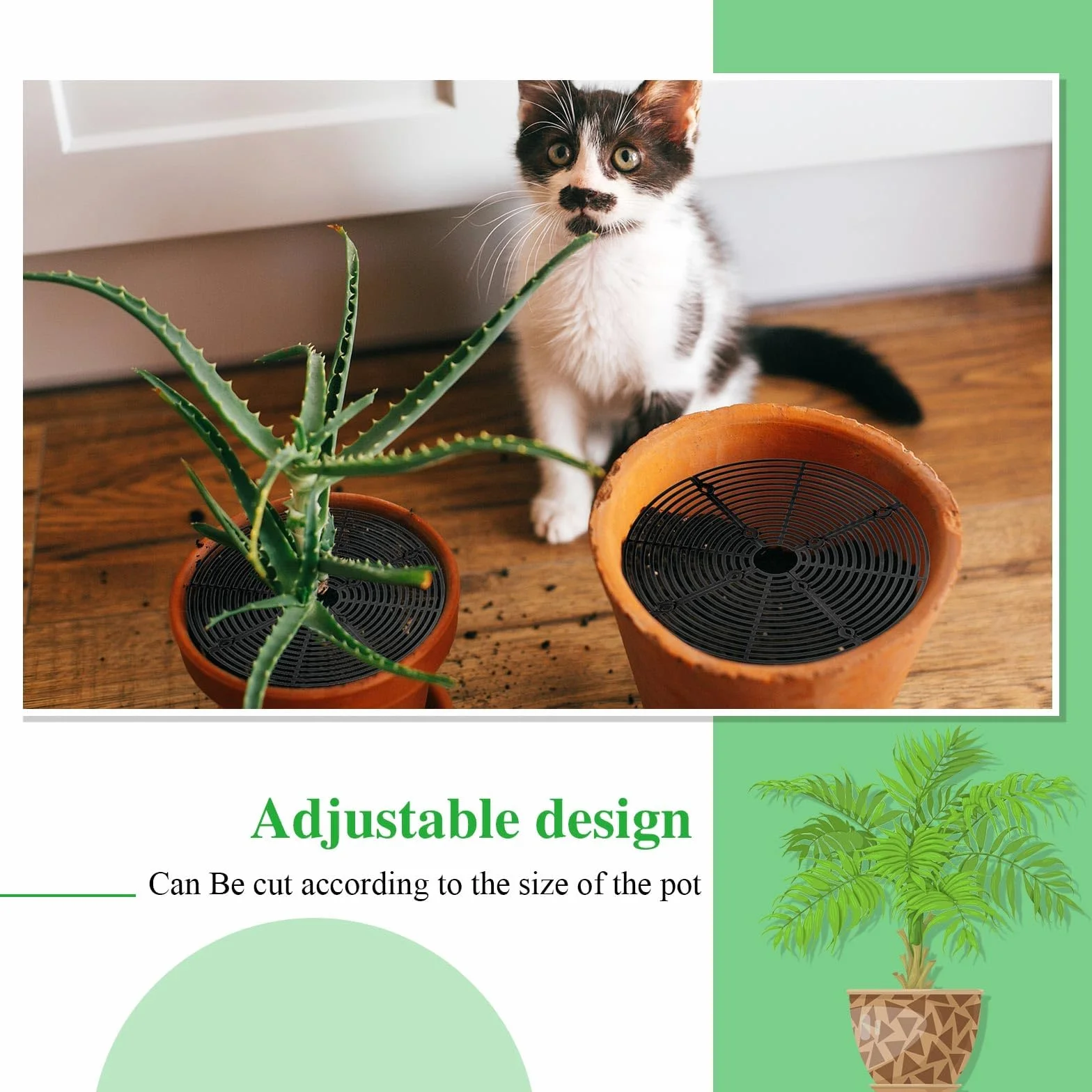 Grille Protection Plante 30 cm 3PCS Protection Pot de Fleur Ronde Découpable Animaux
