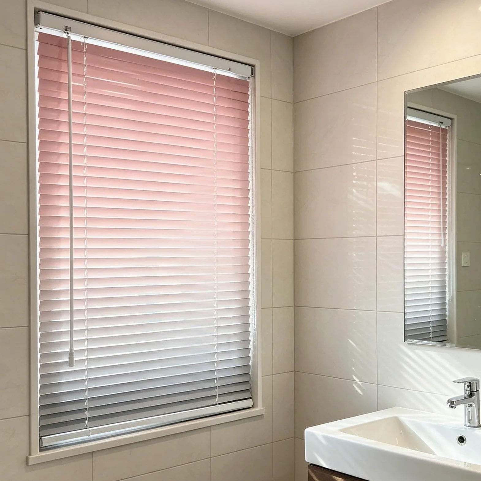Store Vénitien Fenêtres en Aluminium, Store Vénitien en pour et Portes de 40 à 160 de Largeur, pour Maison Bureau Salle de Bain fenêtre(Pinkish Gray,W:70 x H:160cm)