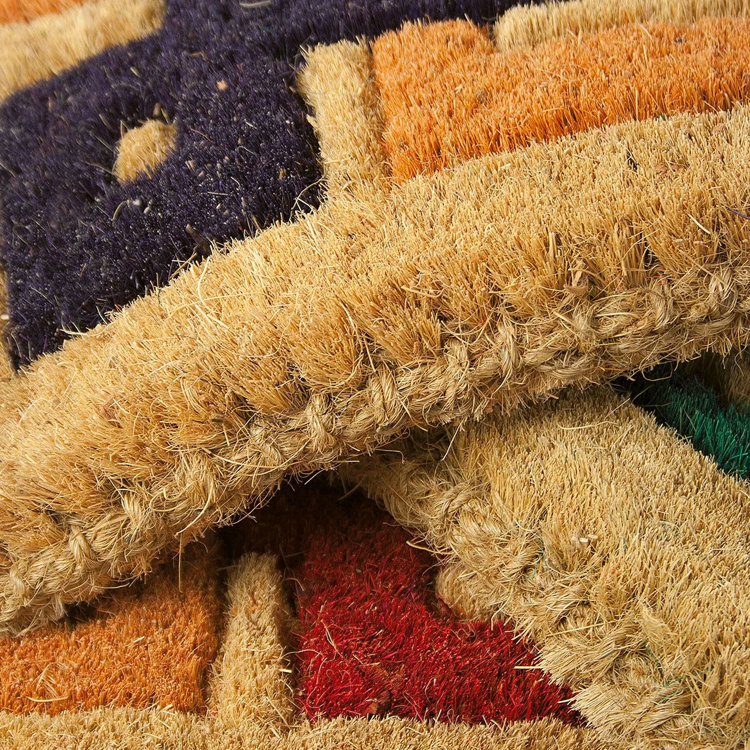 Olivo Tapis Paillasson en coco impérial 50x100 Cm Arancio-rosso