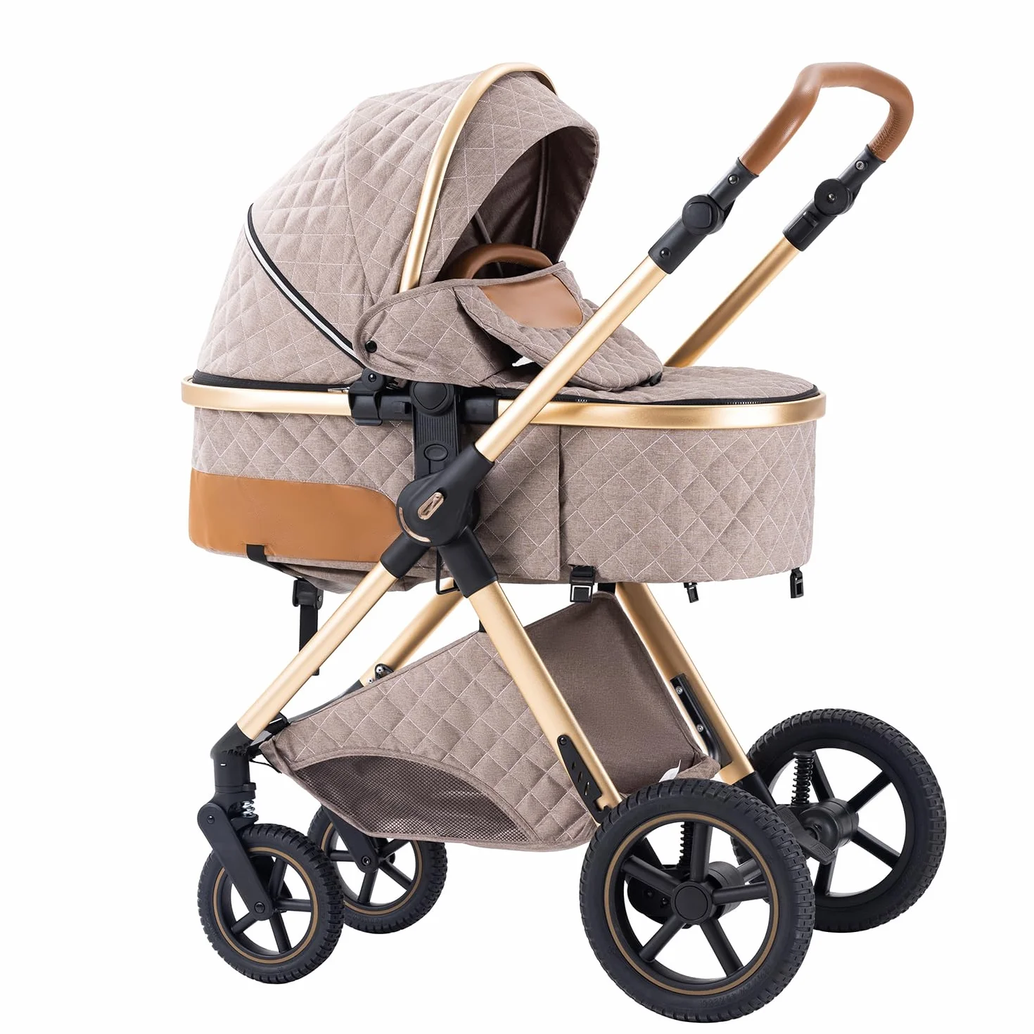 Poussette 3 en 1 Citadine Combinée Tricycle Baby Walker Haute Paysage Landau 0-36 Mois Pliante Trolley Bébé