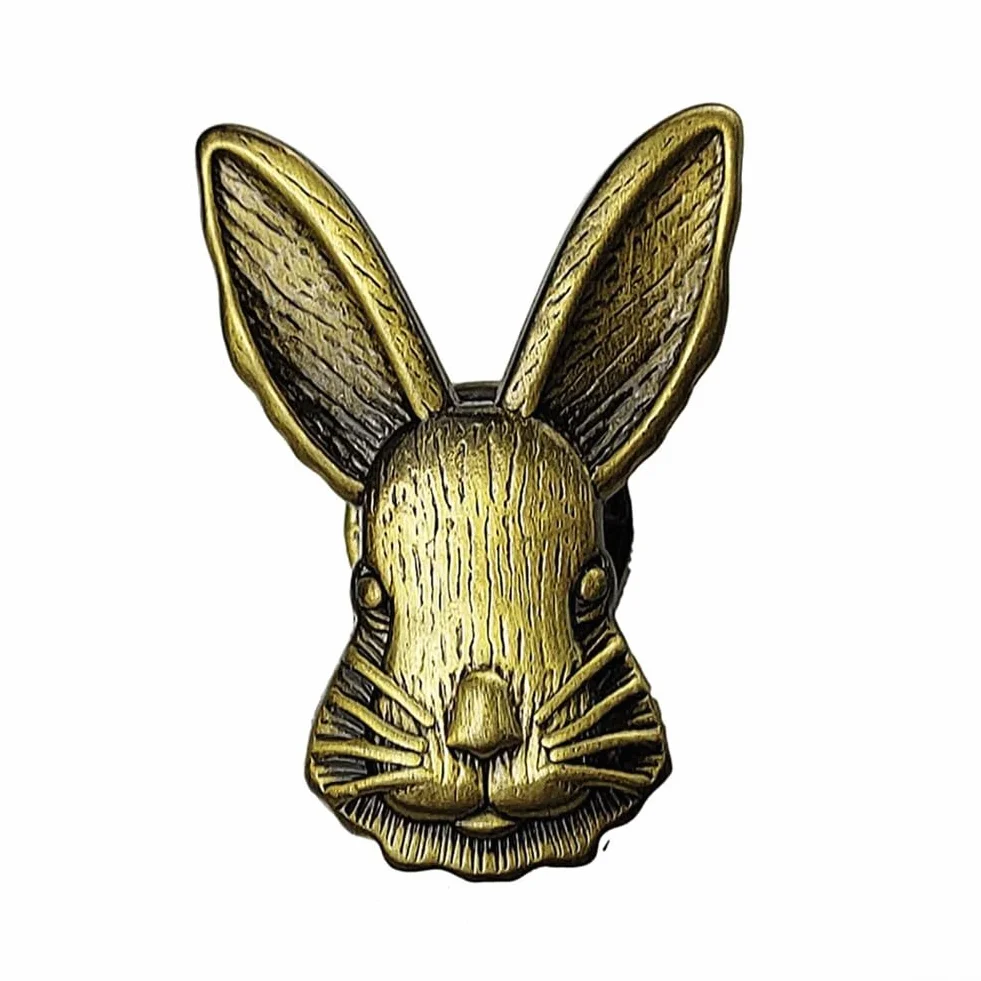 Zoegneer Poignée de meuble en alliage de zinc en forme de lapin, bronze