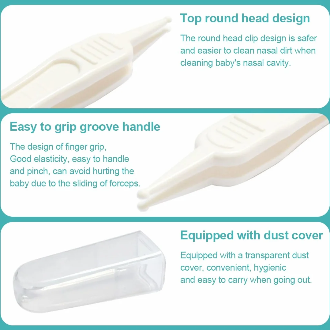 Pince à Épiler Bébé Sécurité, 4 Pcs Brucelles Nez Nettoyage