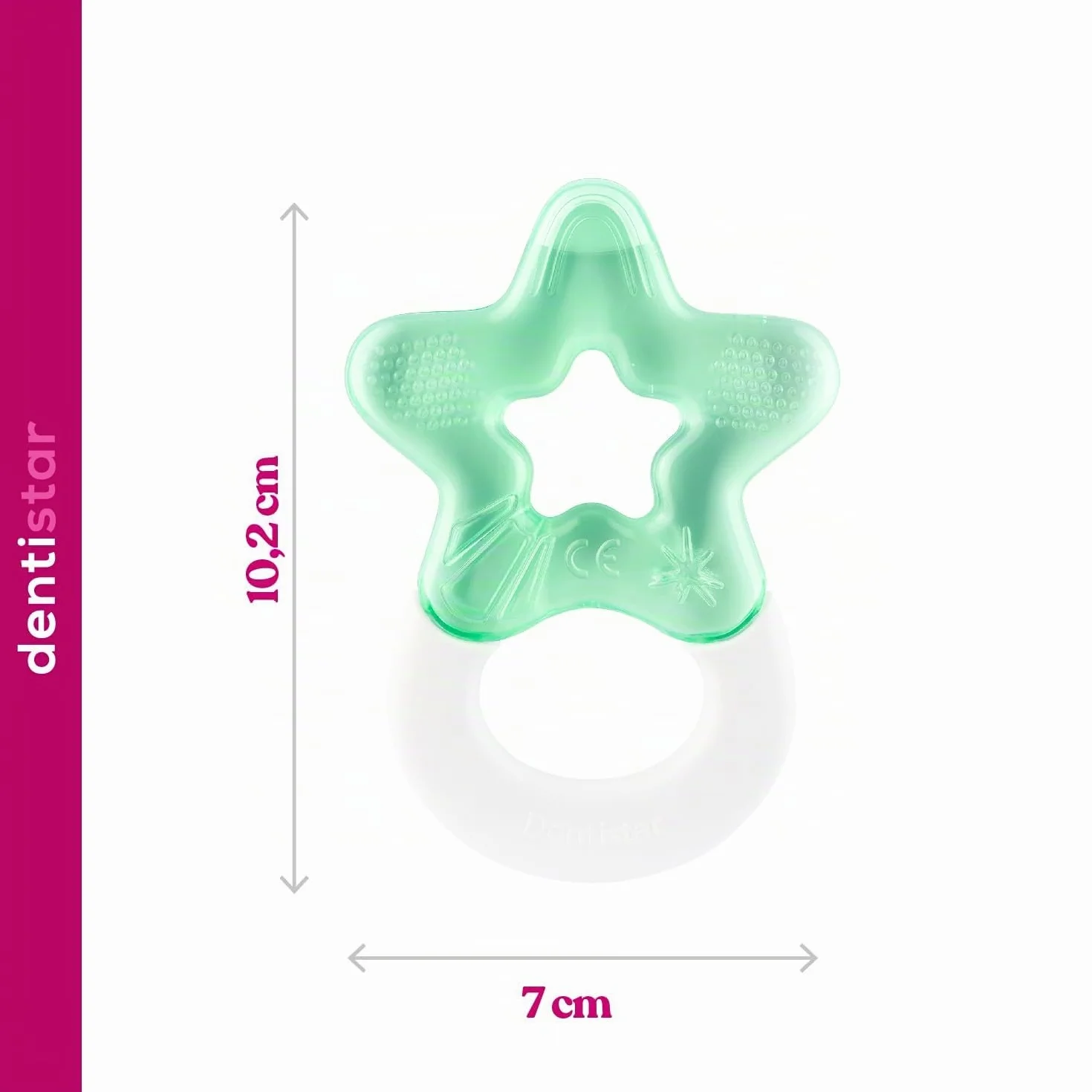 Dentistar Set de 2 anneaux de dentition rafraîchissants pour bébé - Sans BPA - Turquoise